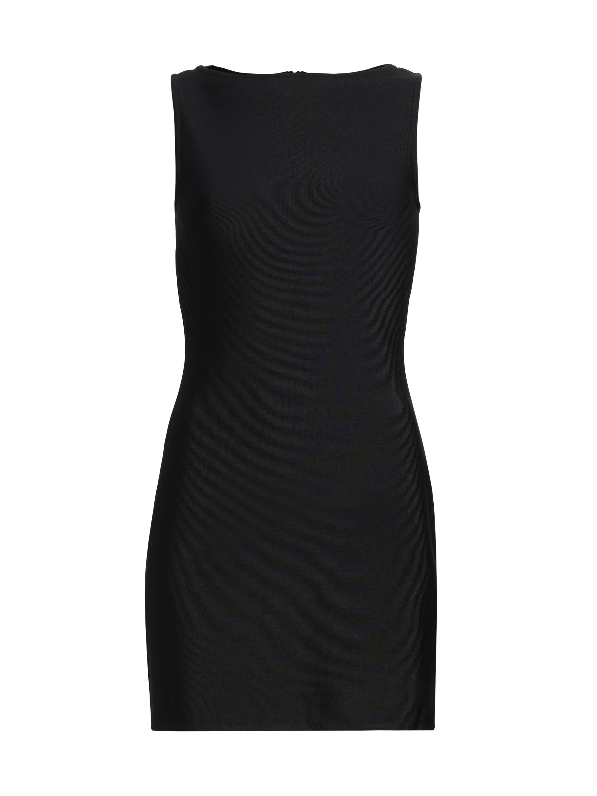 As It May Women's Peach Boatneck Knit Minidress - Black