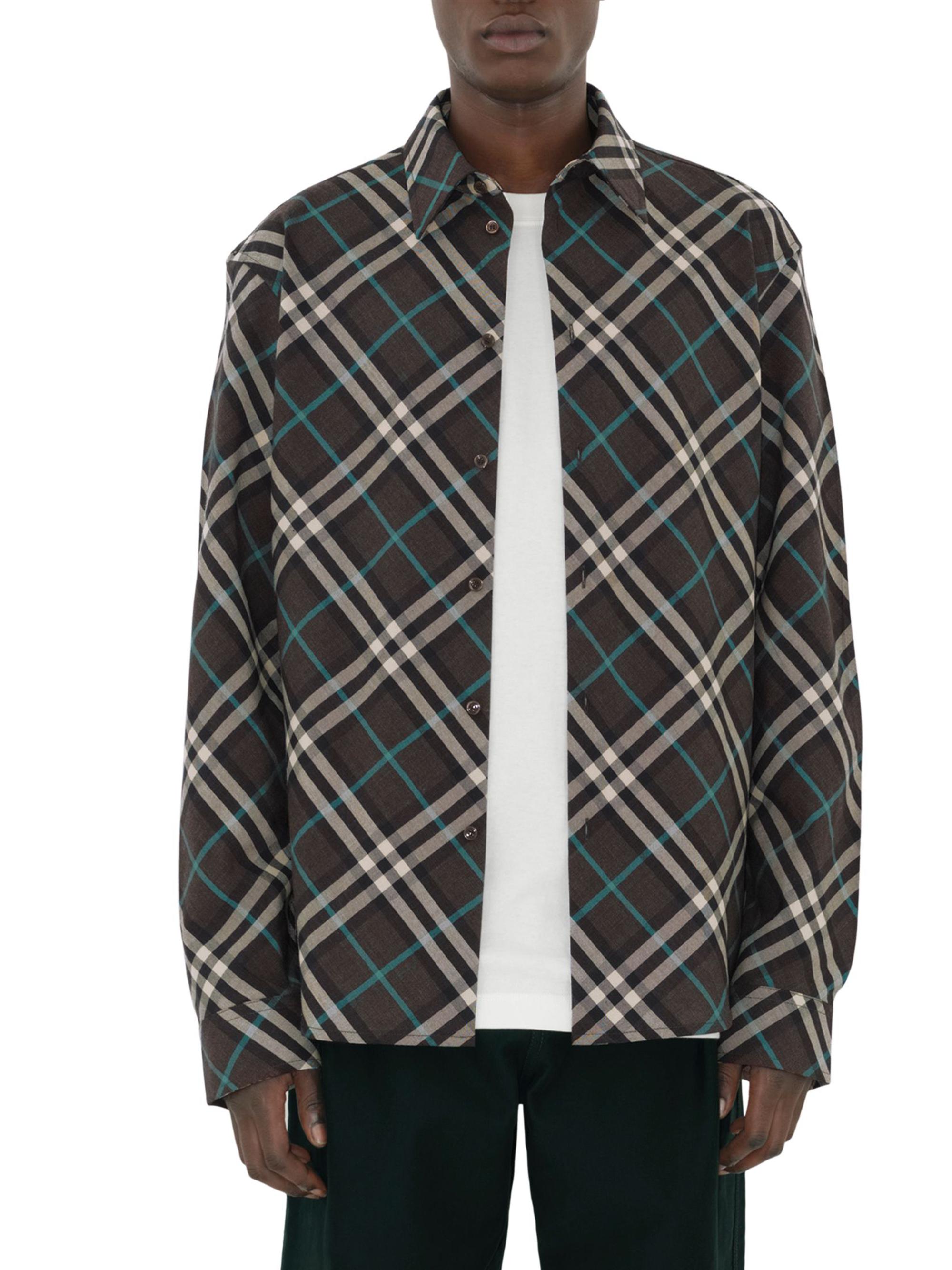 Burberry Check Wool-Blend Shirt | Saks Fifth Avenue