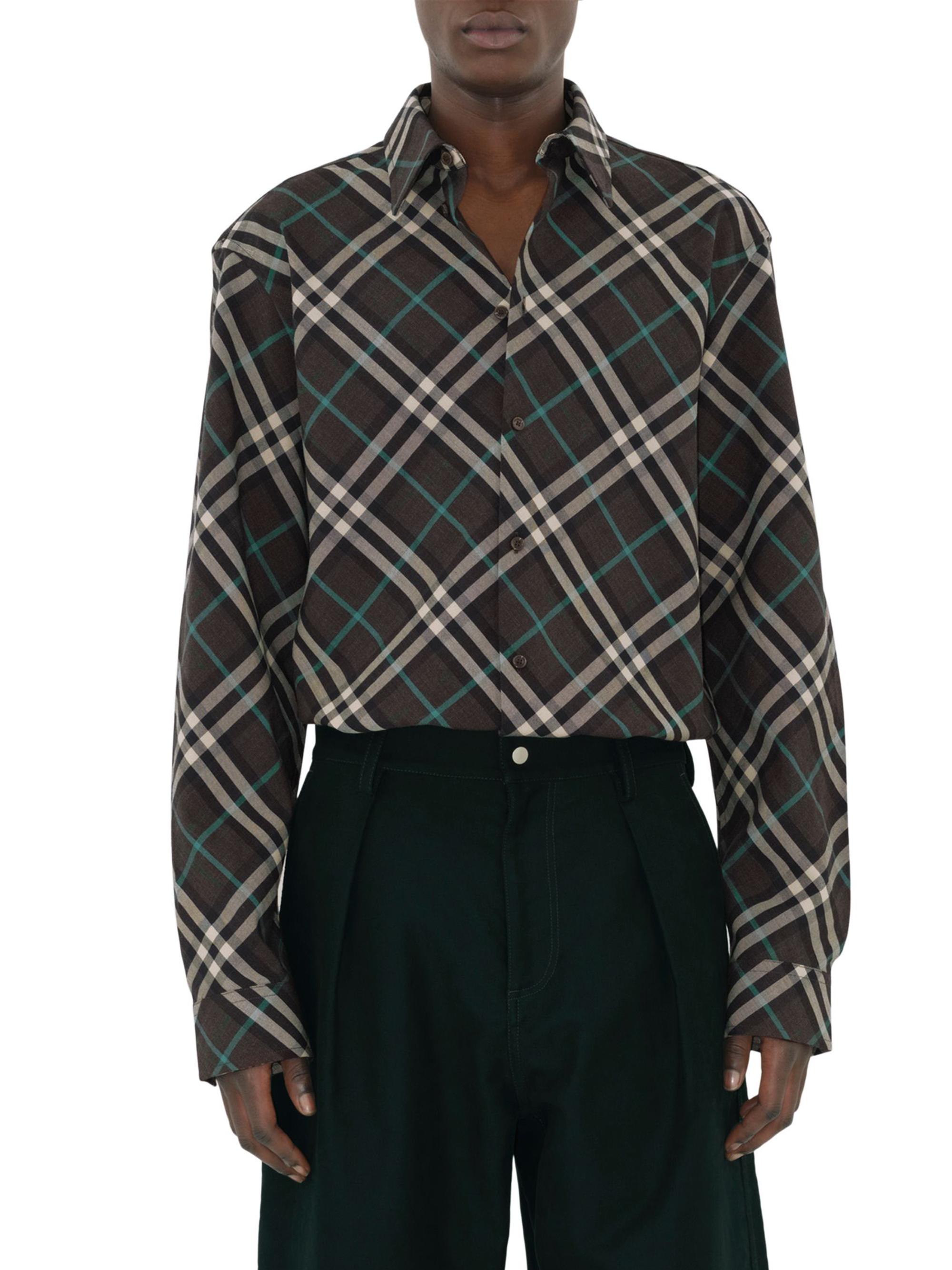 Burberry Check Wool-Blend Shirt | Saks Fifth Avenue