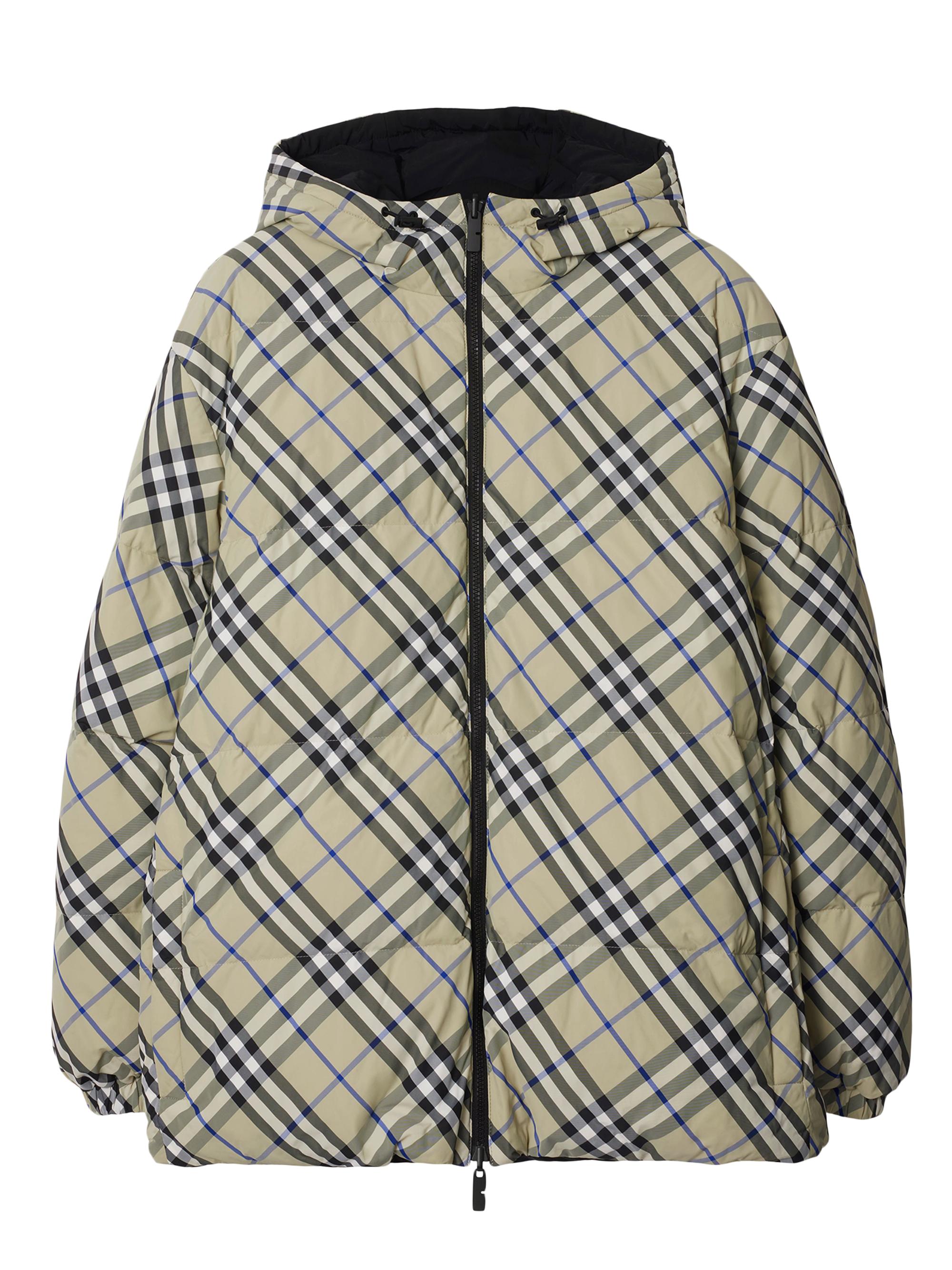 Burberry Men's Reversible Nylon Down Puffer Jacket - Lichen Check