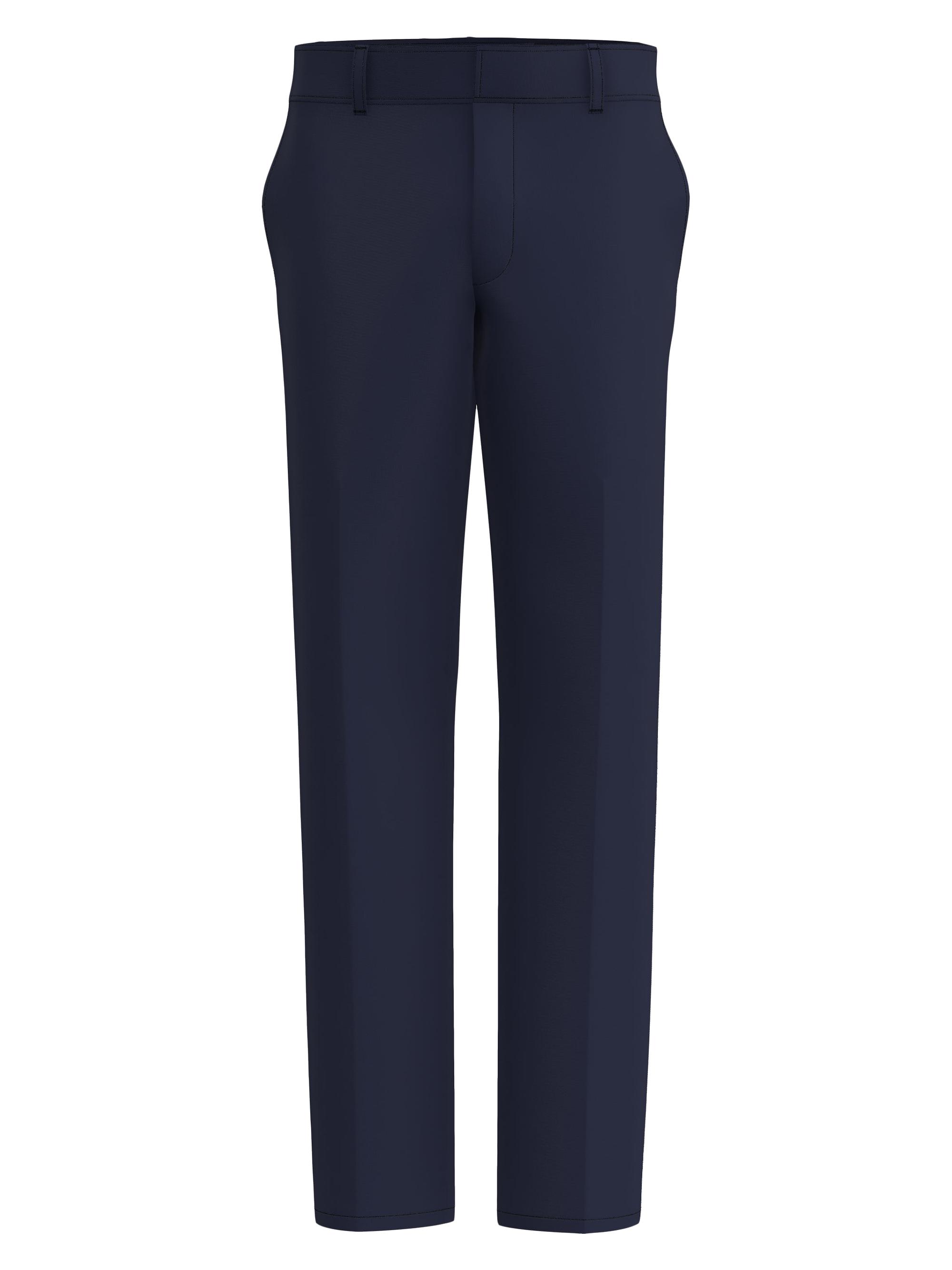 Burberry Men's Wool Flat-Front Trousers - Navy