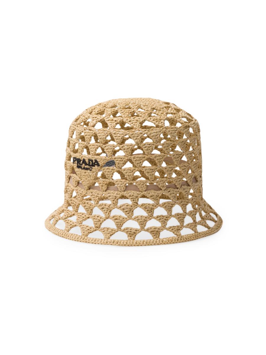 帽子 SS1999 PRADA CANVAS HAT PRADA Blue Nylon Unisex Bucket Hat Metal Triangle Logo Made