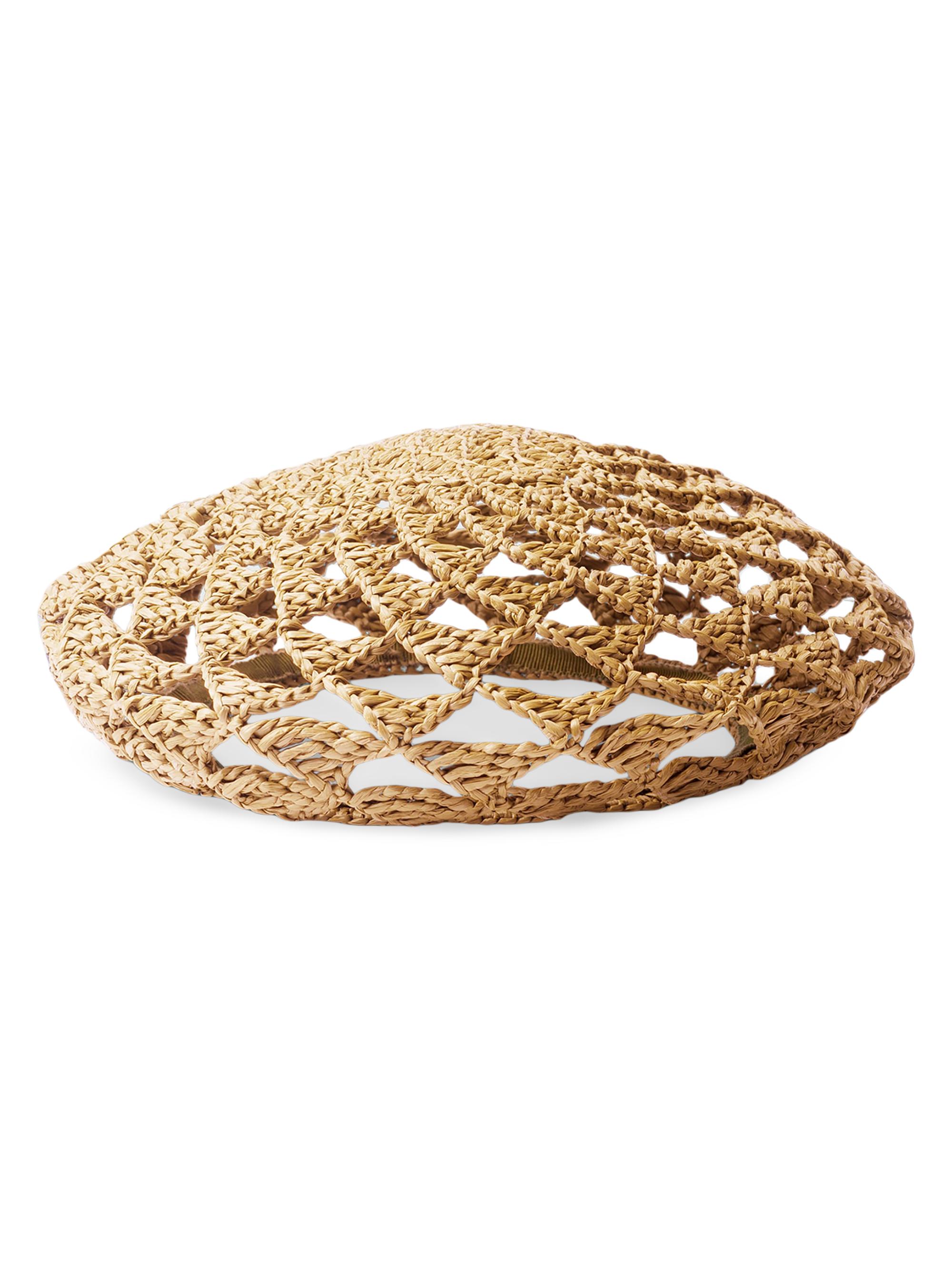 Prada Women's Woven Fabric Beret - Beige Khaki