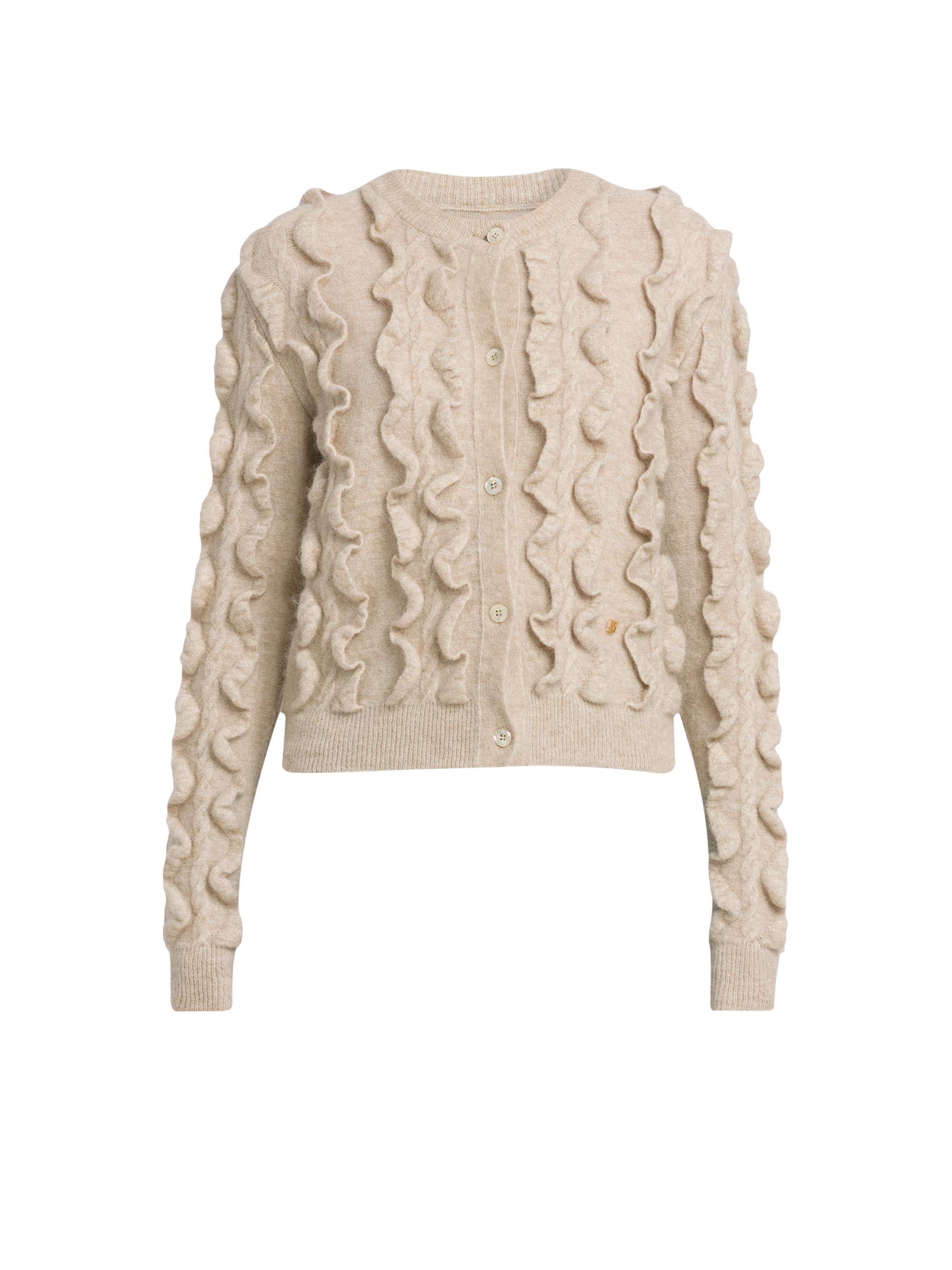 Moschino Women's Frill Mohair-Wool Blend Cardigan -
