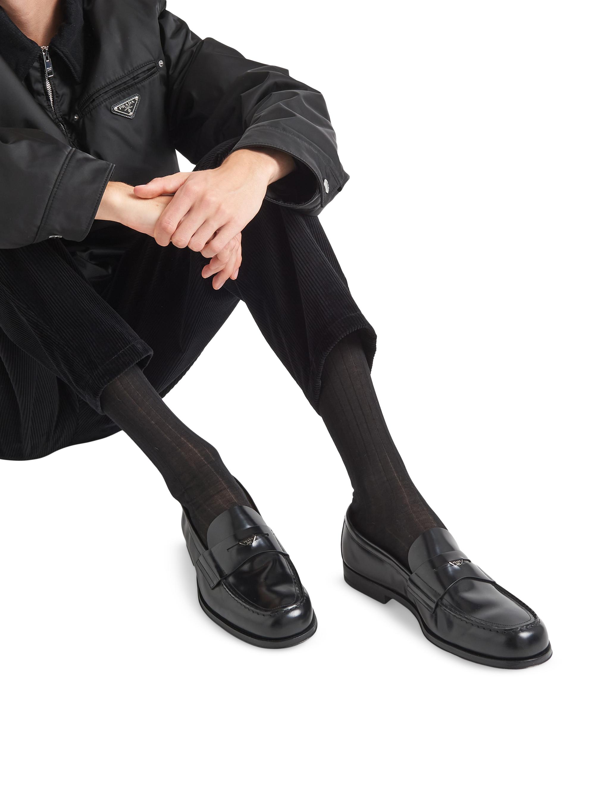 Prada Brushed Leather Loafers | Saks Fifth Avenue