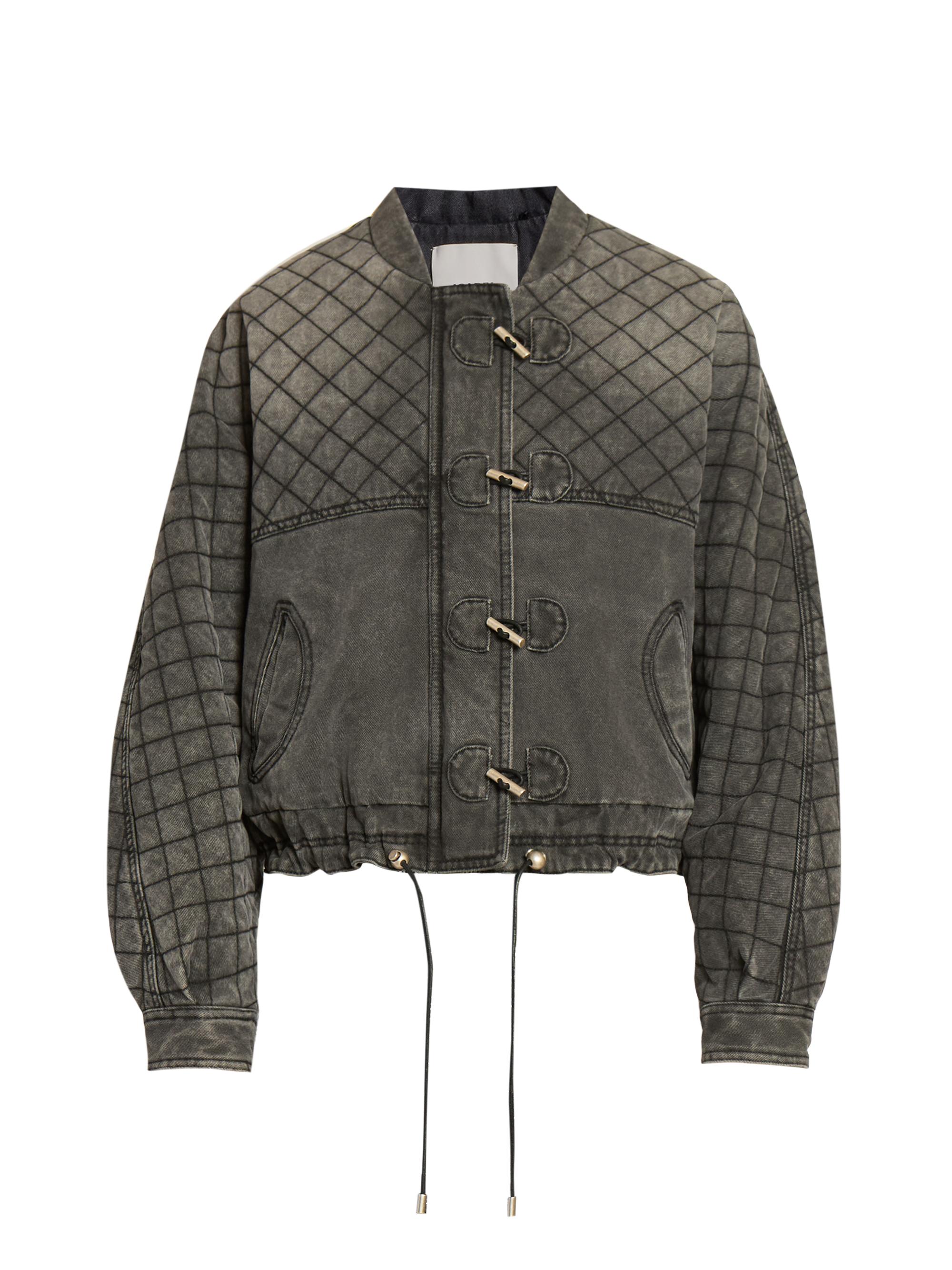 Isabel Marant Women's Celiany Quilted Denim Jacket - Dark Grey