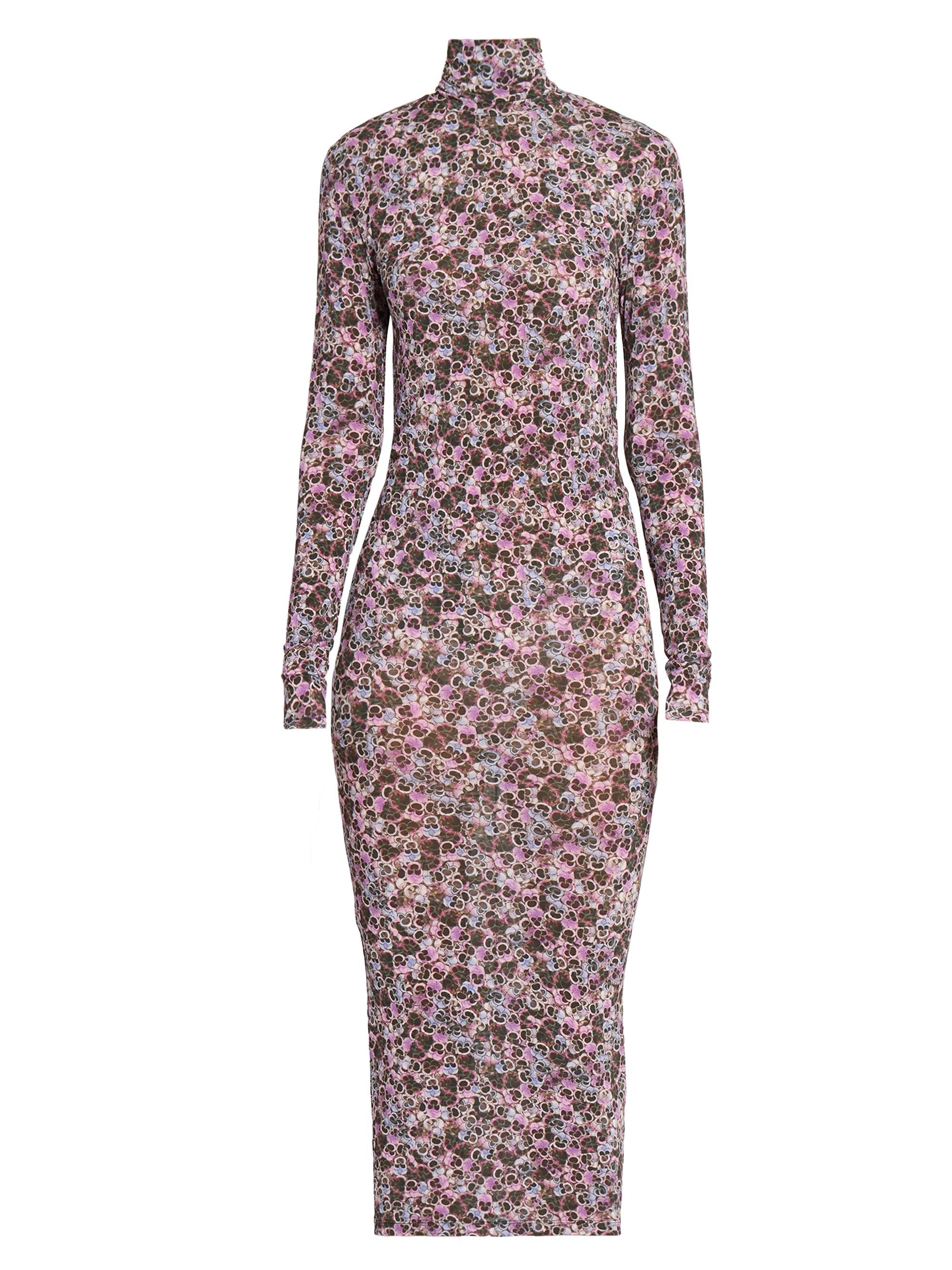 Isabel Marant Women's Vanessa Floral Jersey Turtleneck Dress - Purple