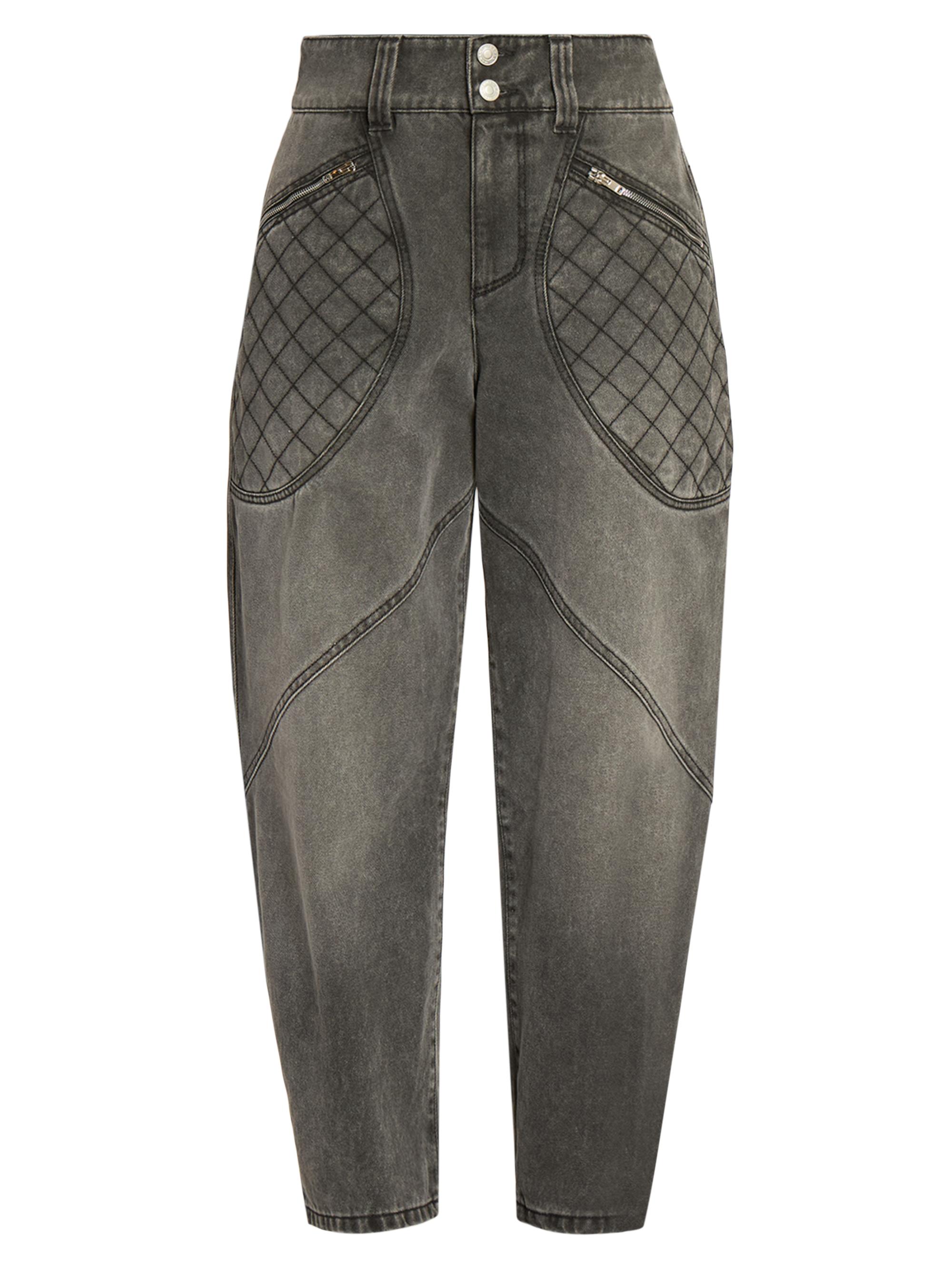 Isabel Marant Women's Catarina Washed Tapered-Leg Jeans - Dark Grey