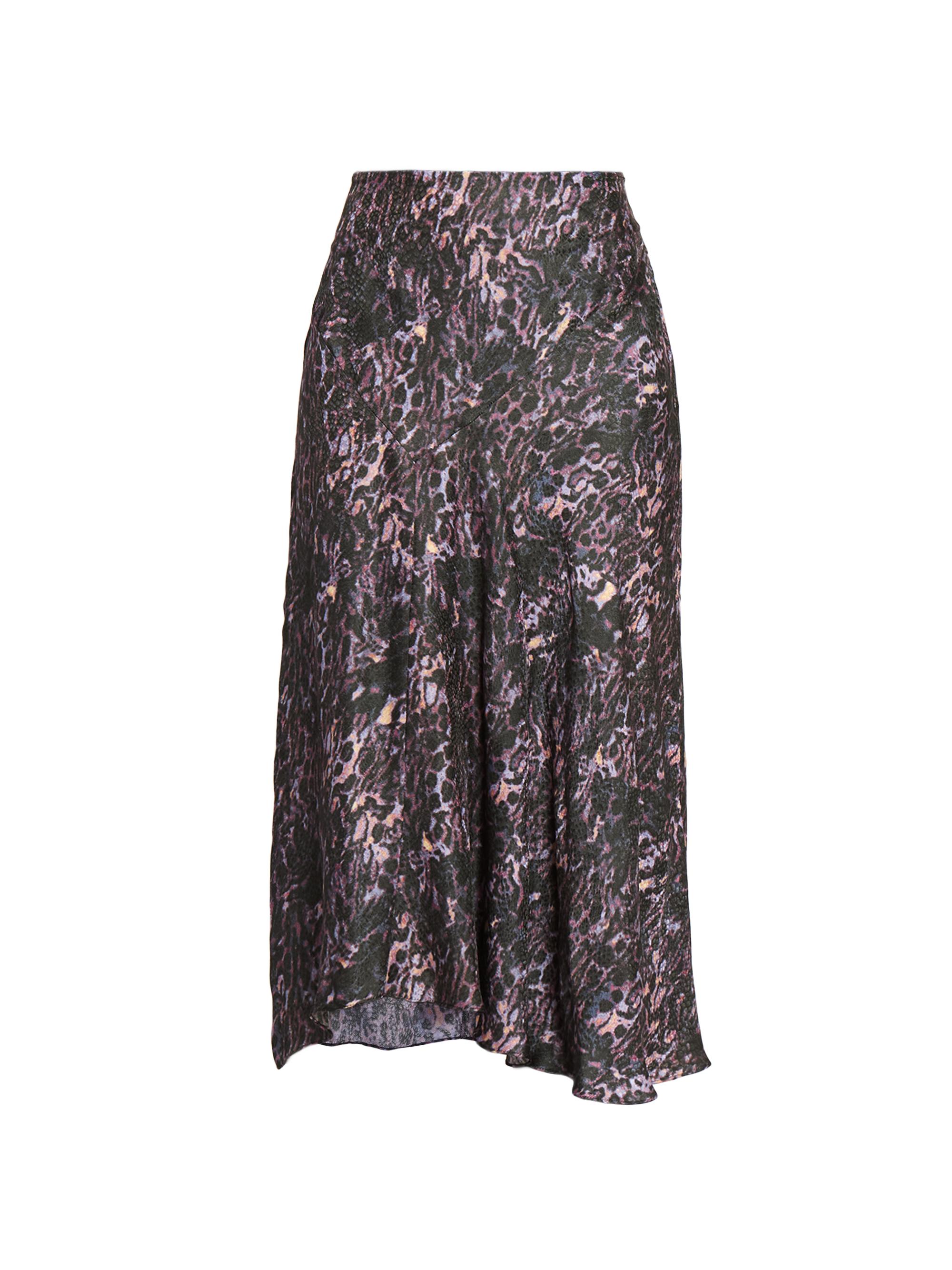 Isabel Marant Women's Lisanne Animal-Print Midi-Skirt - Dark Plum