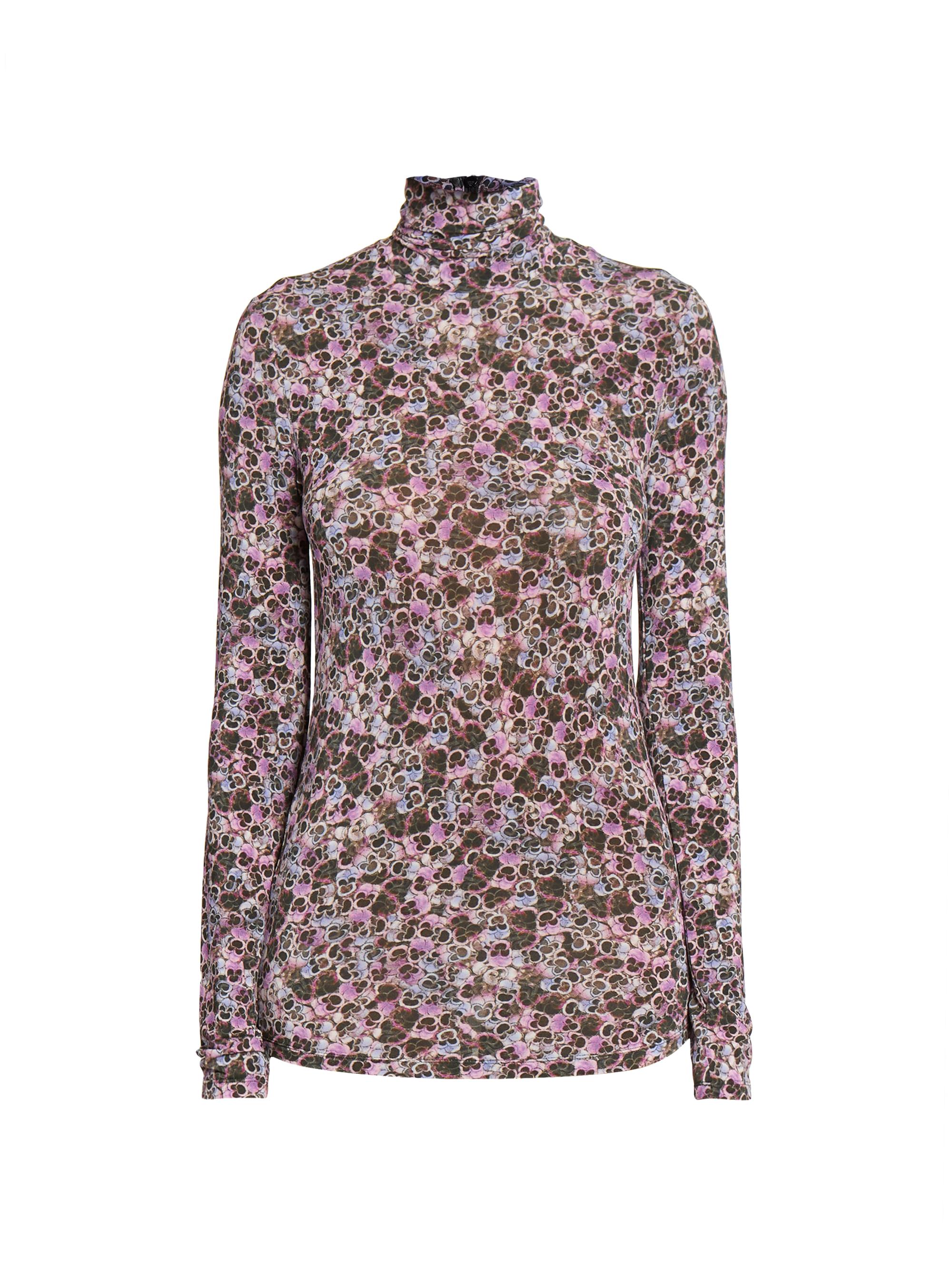 Isabel Marant Women's Joyela Floral Jersey Turtleneck Top - Purple