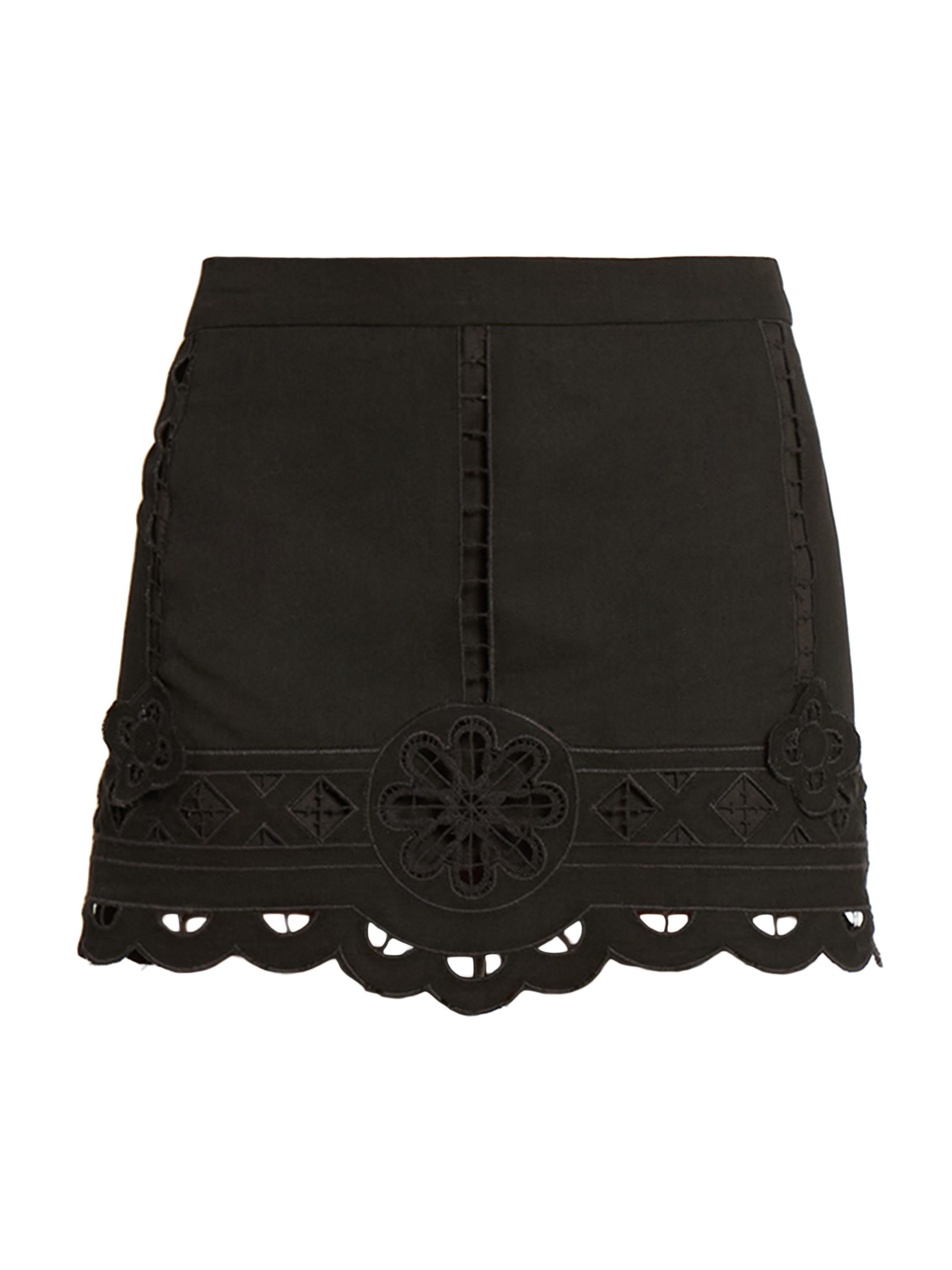 Isabel Marant Women's Palmira Cut-Out Cotton Miniskirt - Black