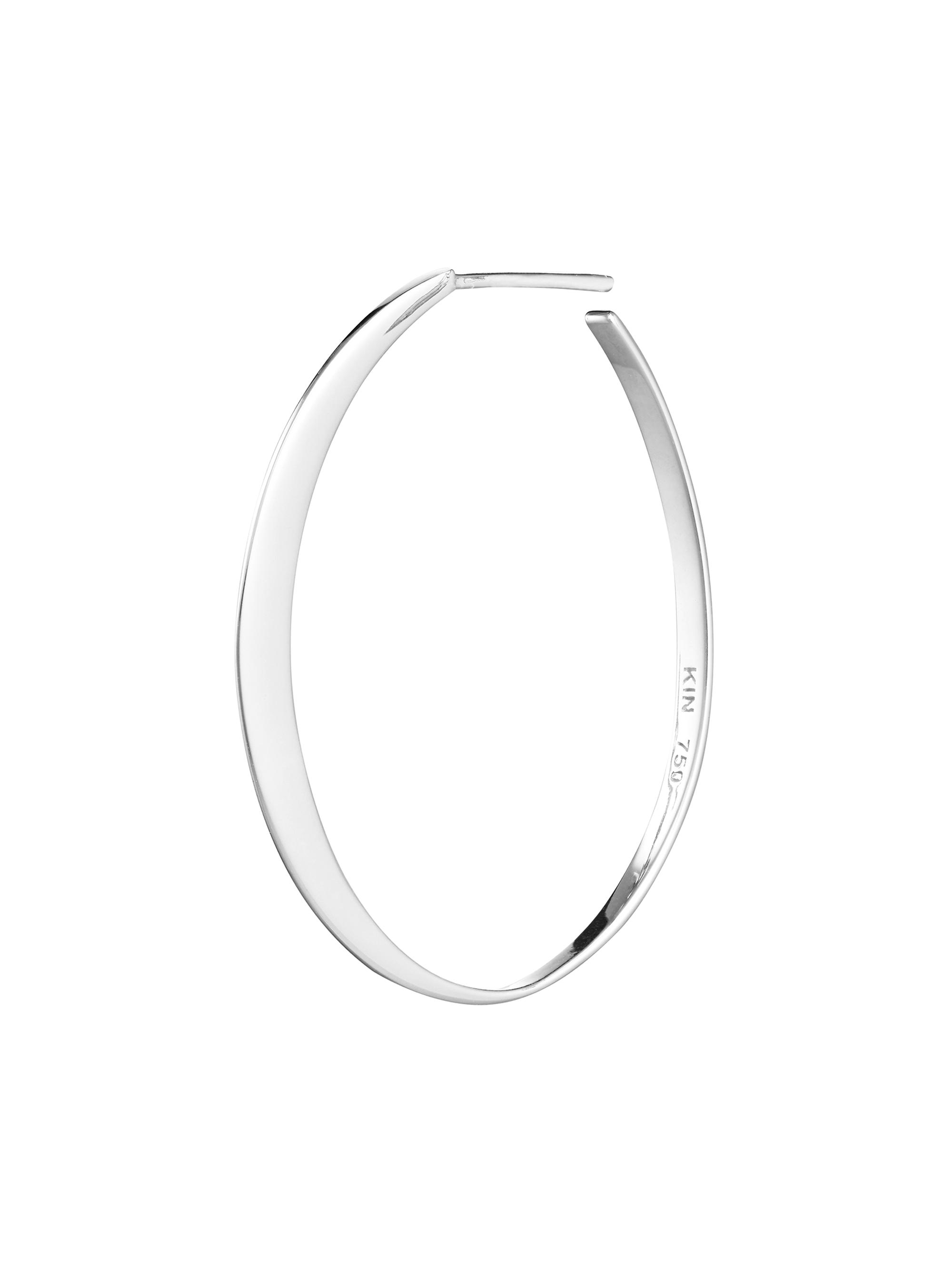 Kinraden Men's The Radient Glow Sterling Silver Hoop Earring - Silver