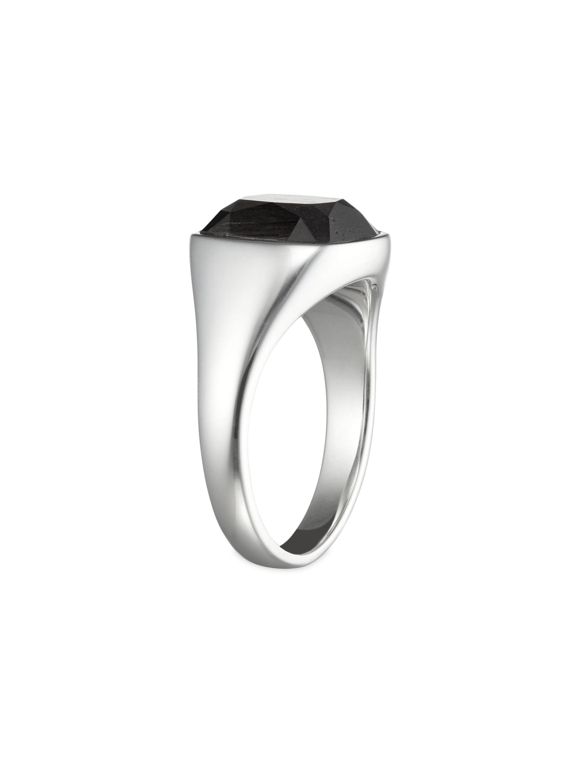 Kinraden Men's Kindred Brethren Sterling Silver, Mpingo Ring - Silver