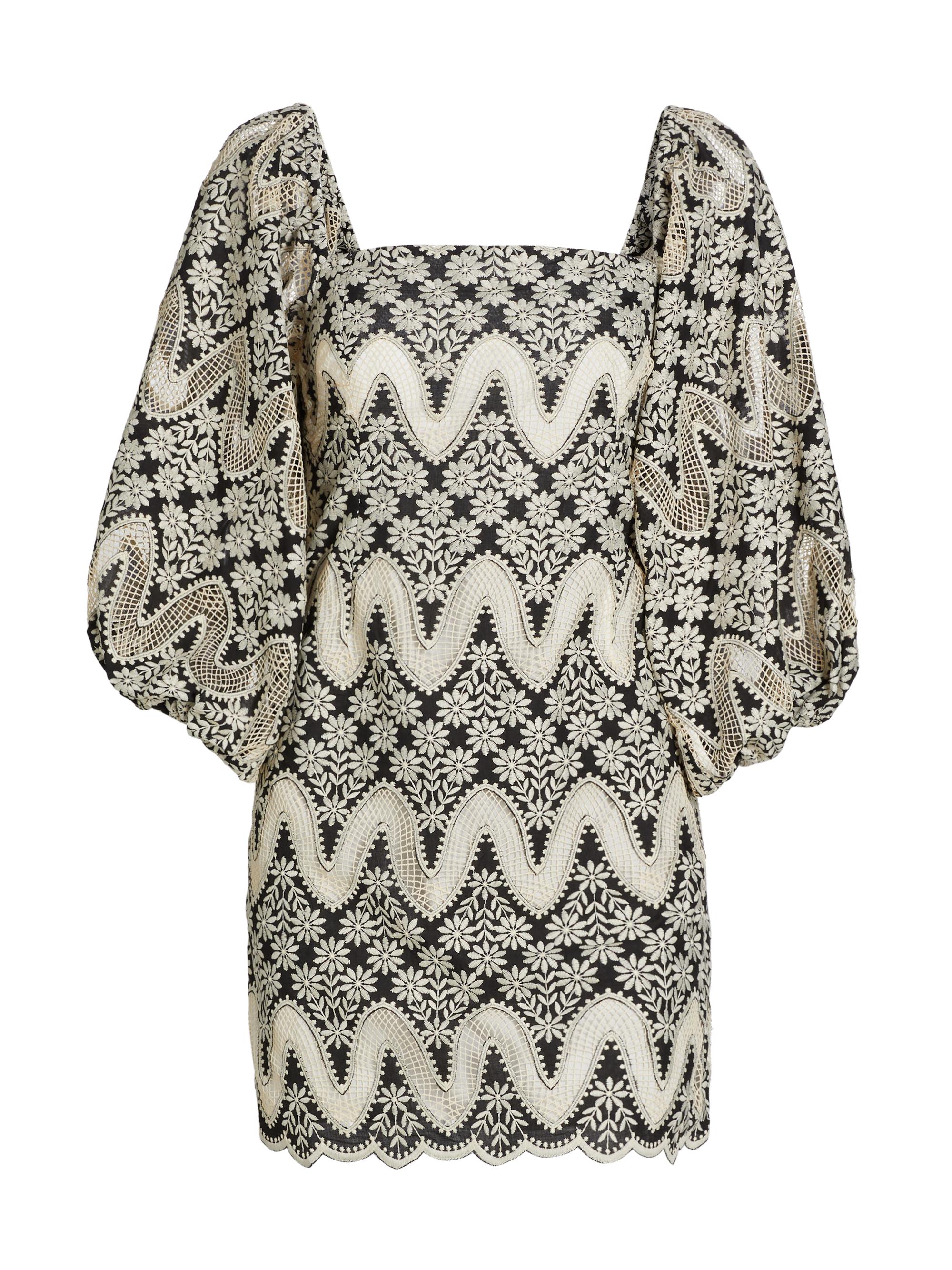 Cara Cara Women's Montauk Floral-Embroidered Eyelet Cotton Minidress - Scallop Floral Eyelet