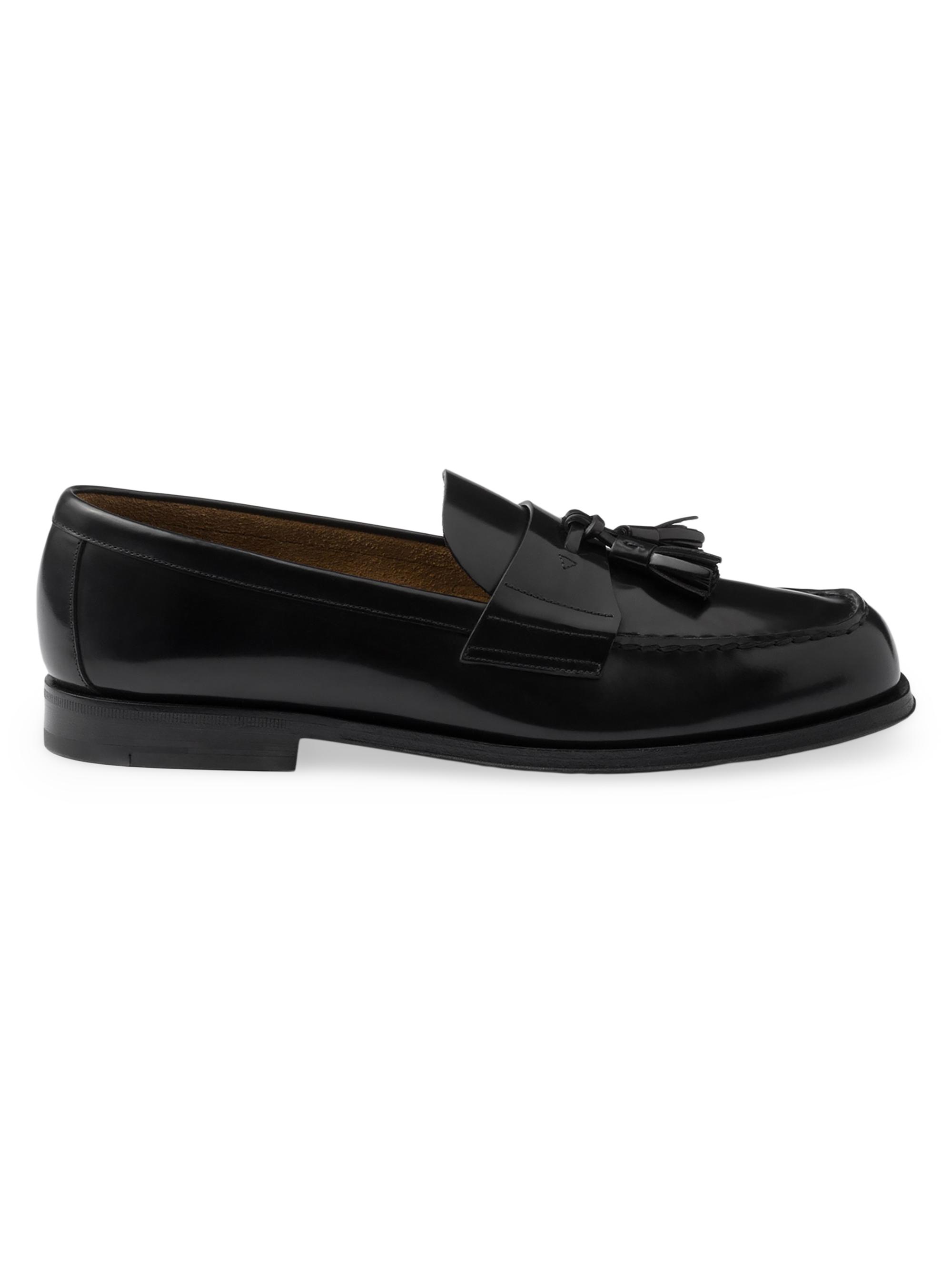 Prada Men's Brushed Leather Loafers - Dark Brown