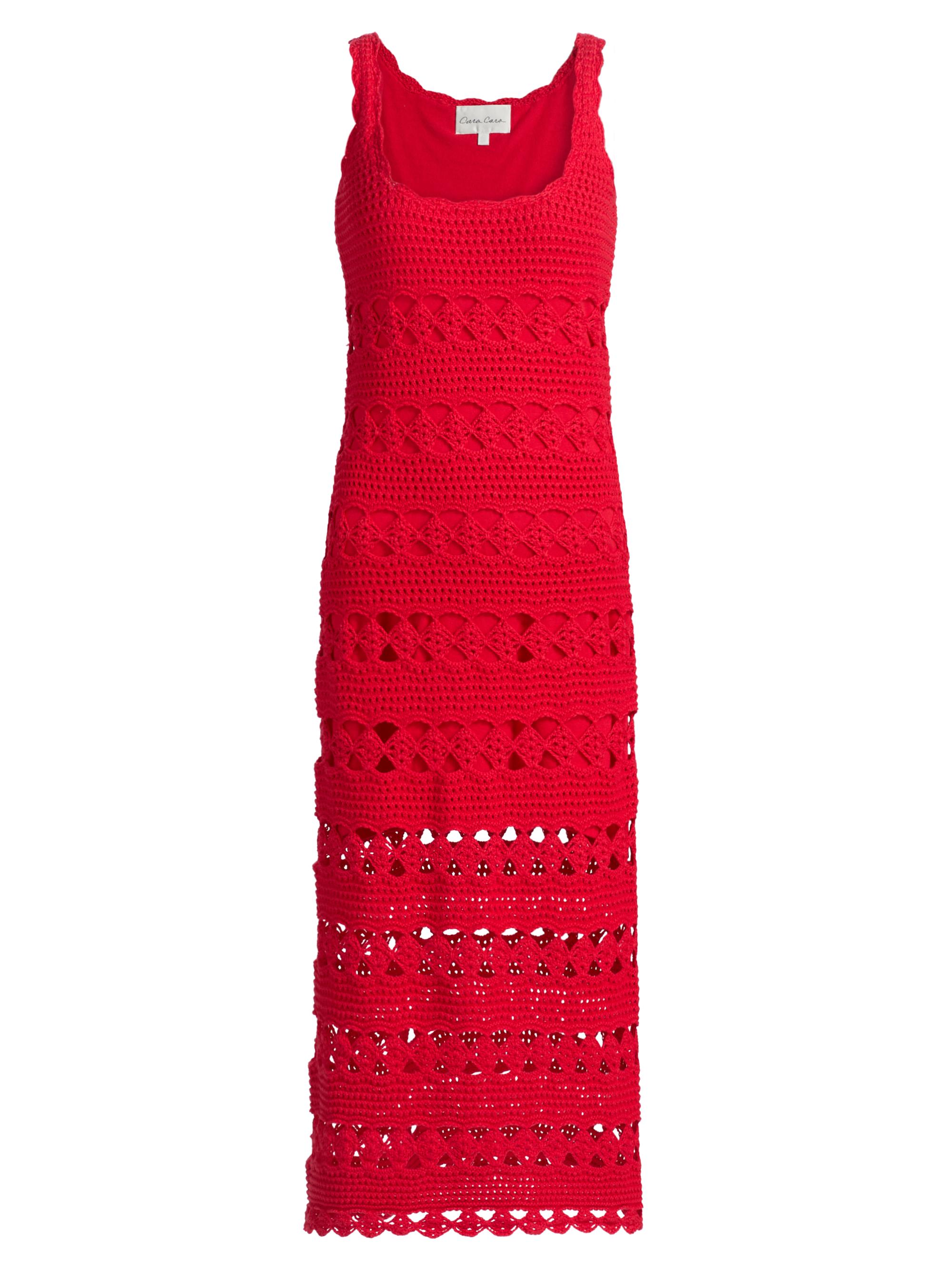 Cara Cara Women's Joan Knit Maxi Dress - Red Crochet
