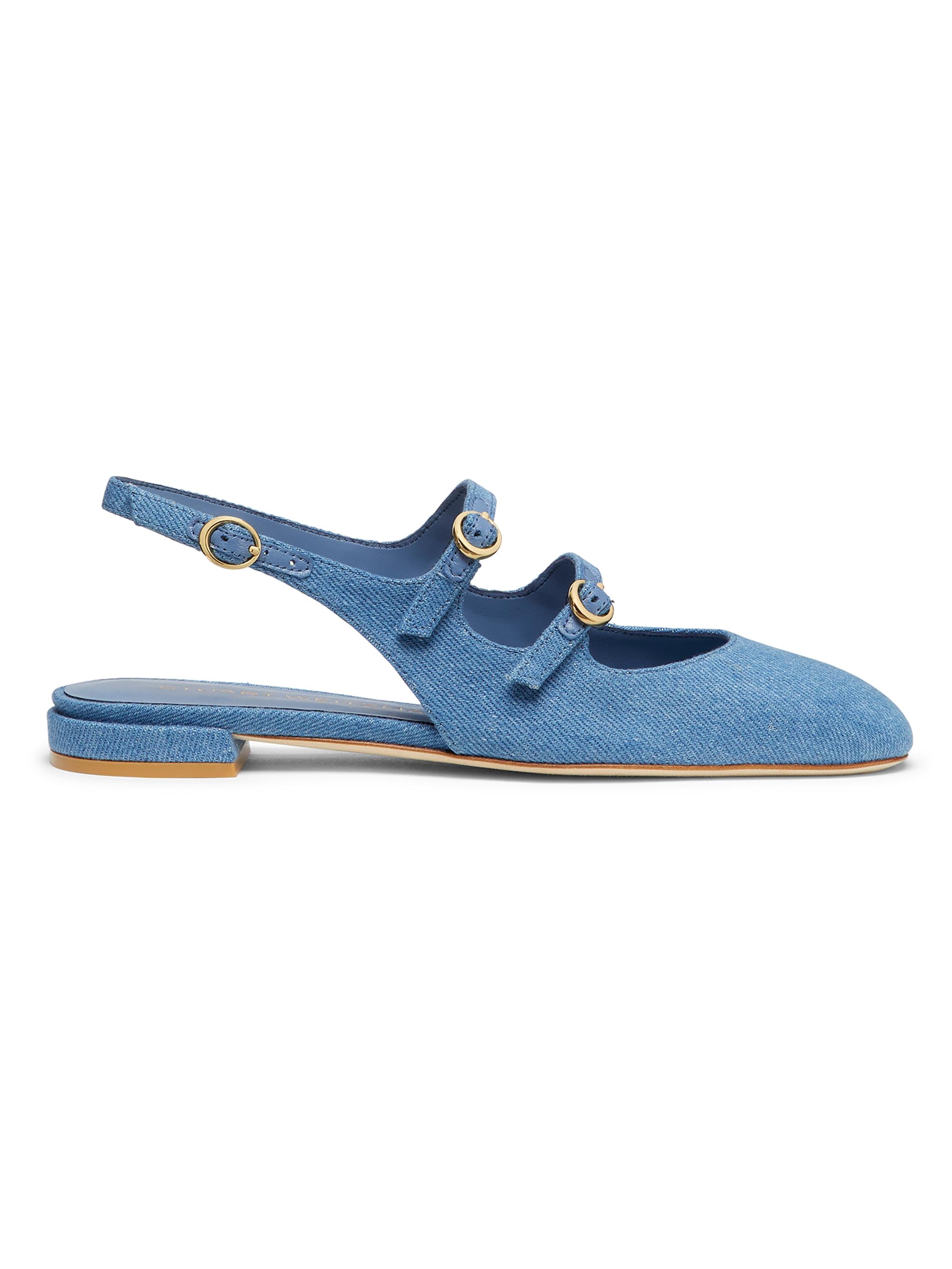 Stuart Weitzman Benni Denim Mary Jane Slingback Flats Saks Fifth - Main Image