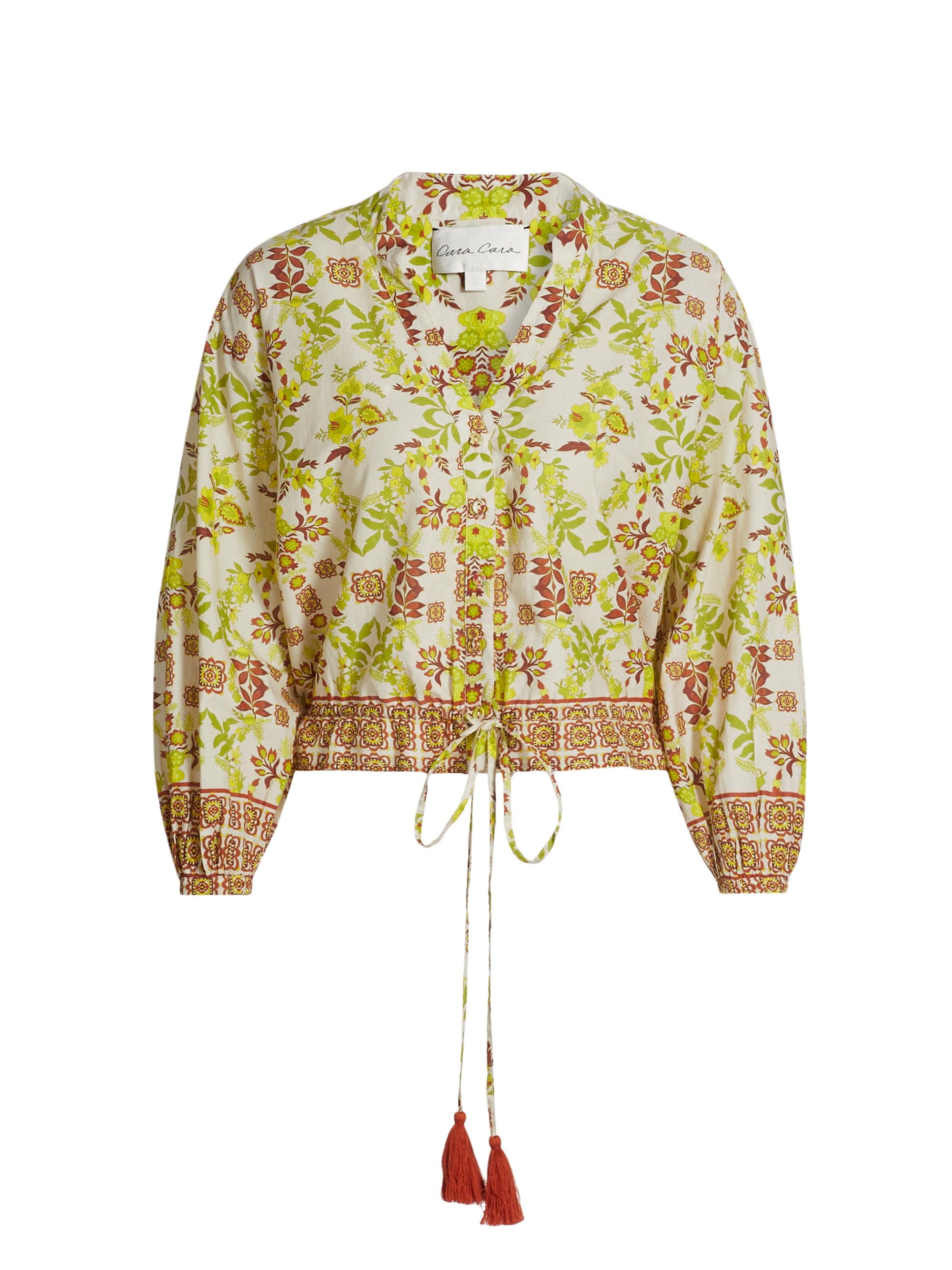 Cara Cara Women's Perrin Floral Top - Vine Floral Mint Green