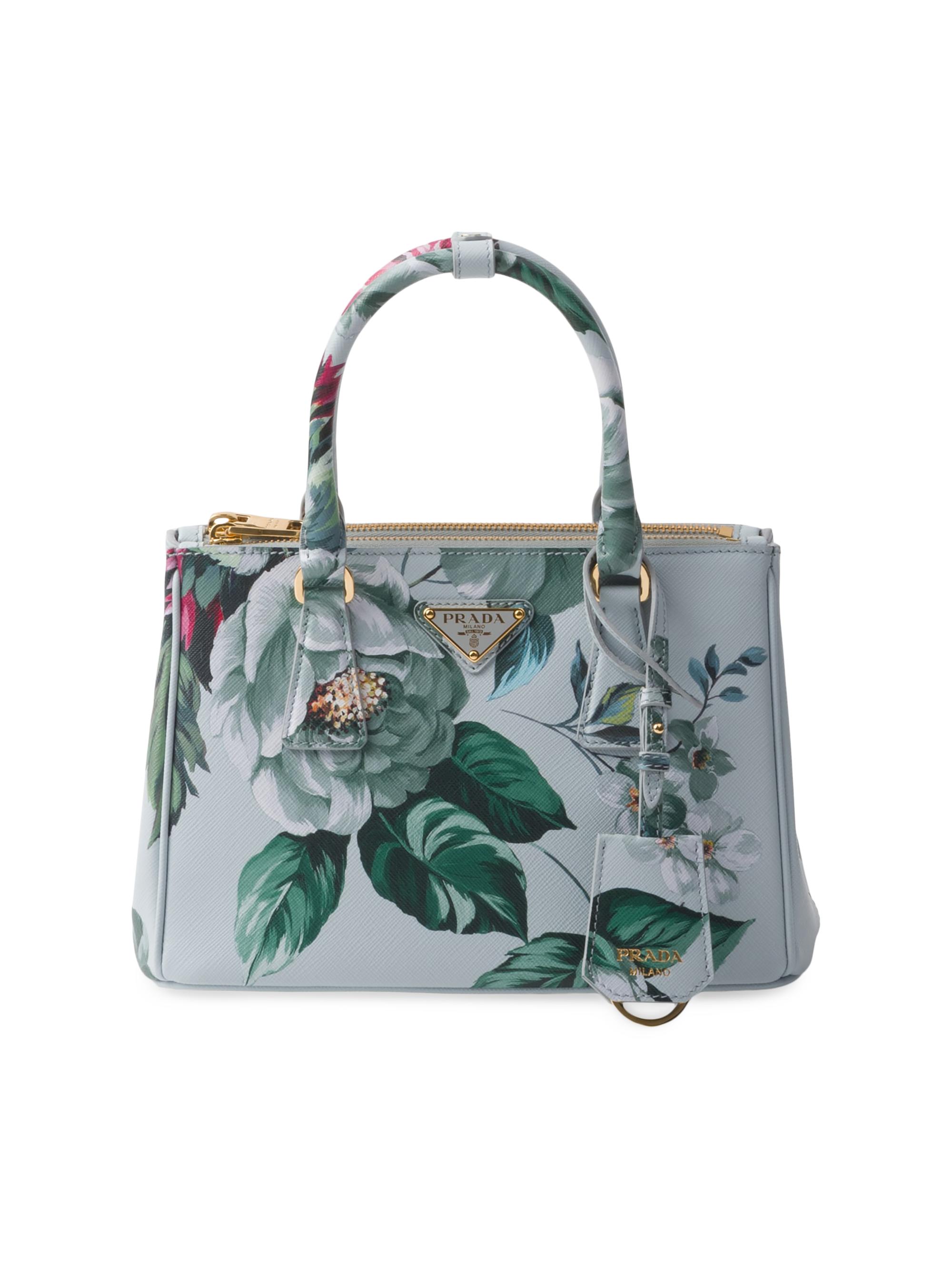 Prada Women's Galleria Printed Saffiano Leather Bag - Green