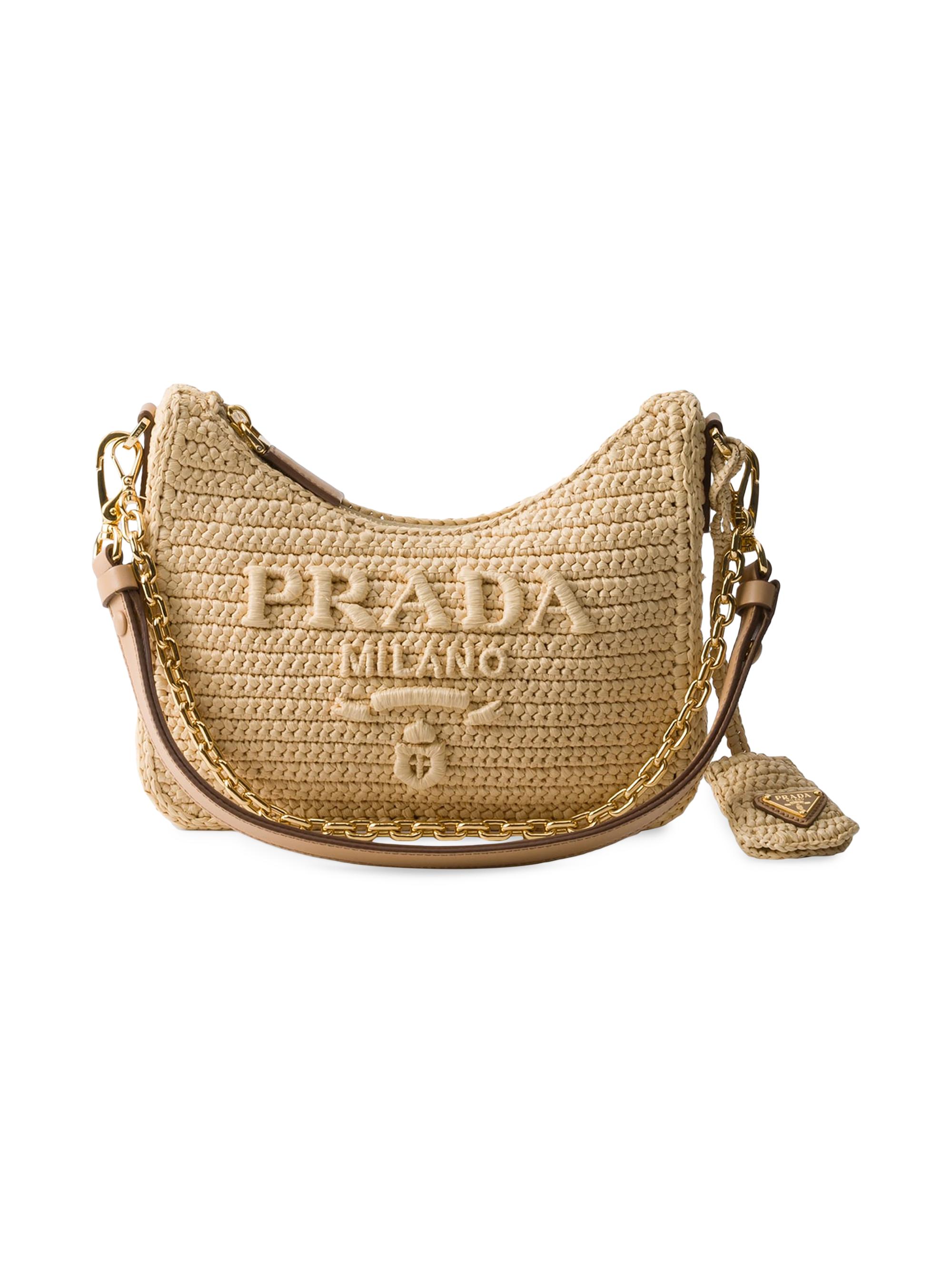 Prada Women's Re-Edition Crochet Mini Should Bag - Beige