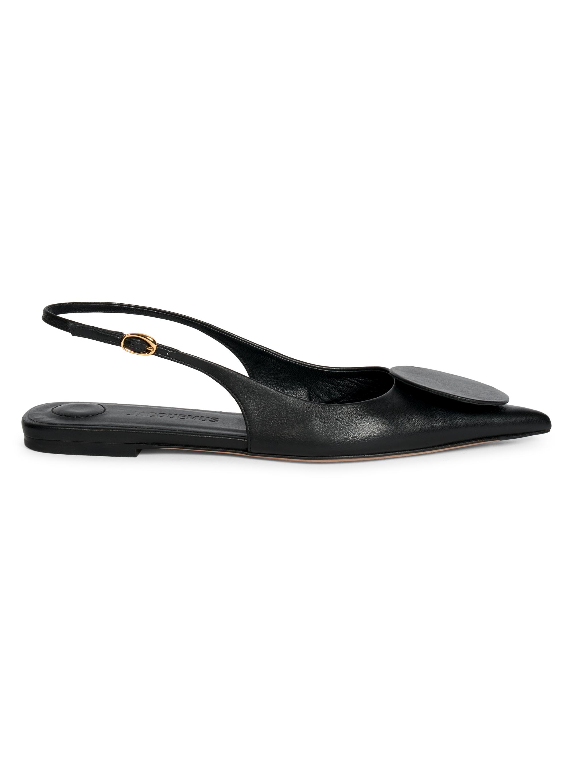 Jacquemus Women's Les Slingbacks Leather Flats - Black