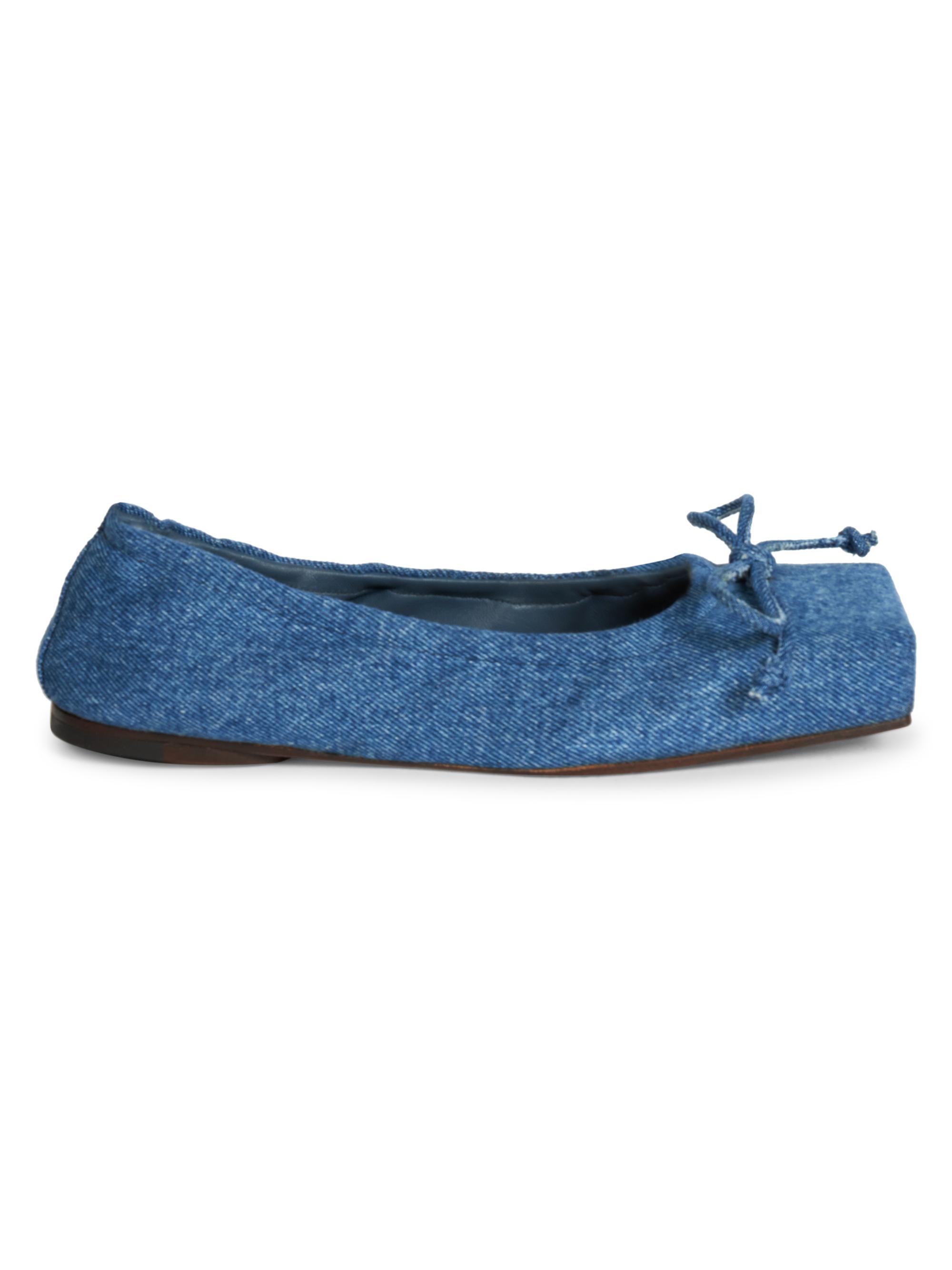 Jacquemus Women's Les Ballerines Denim Ballet Flats - Blue