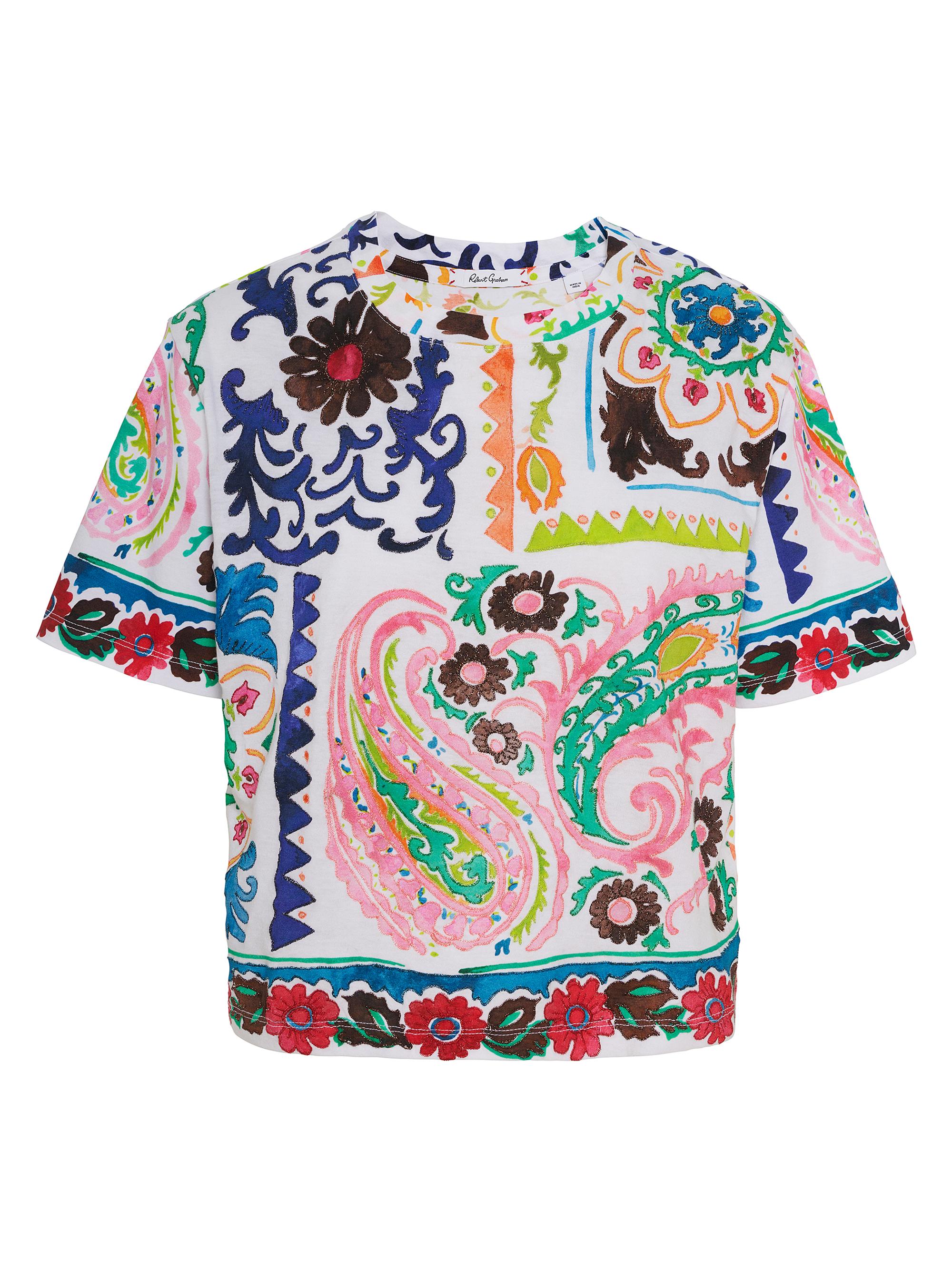 Robert Graham Women's Paisley Hearts Cotton T-Shirt