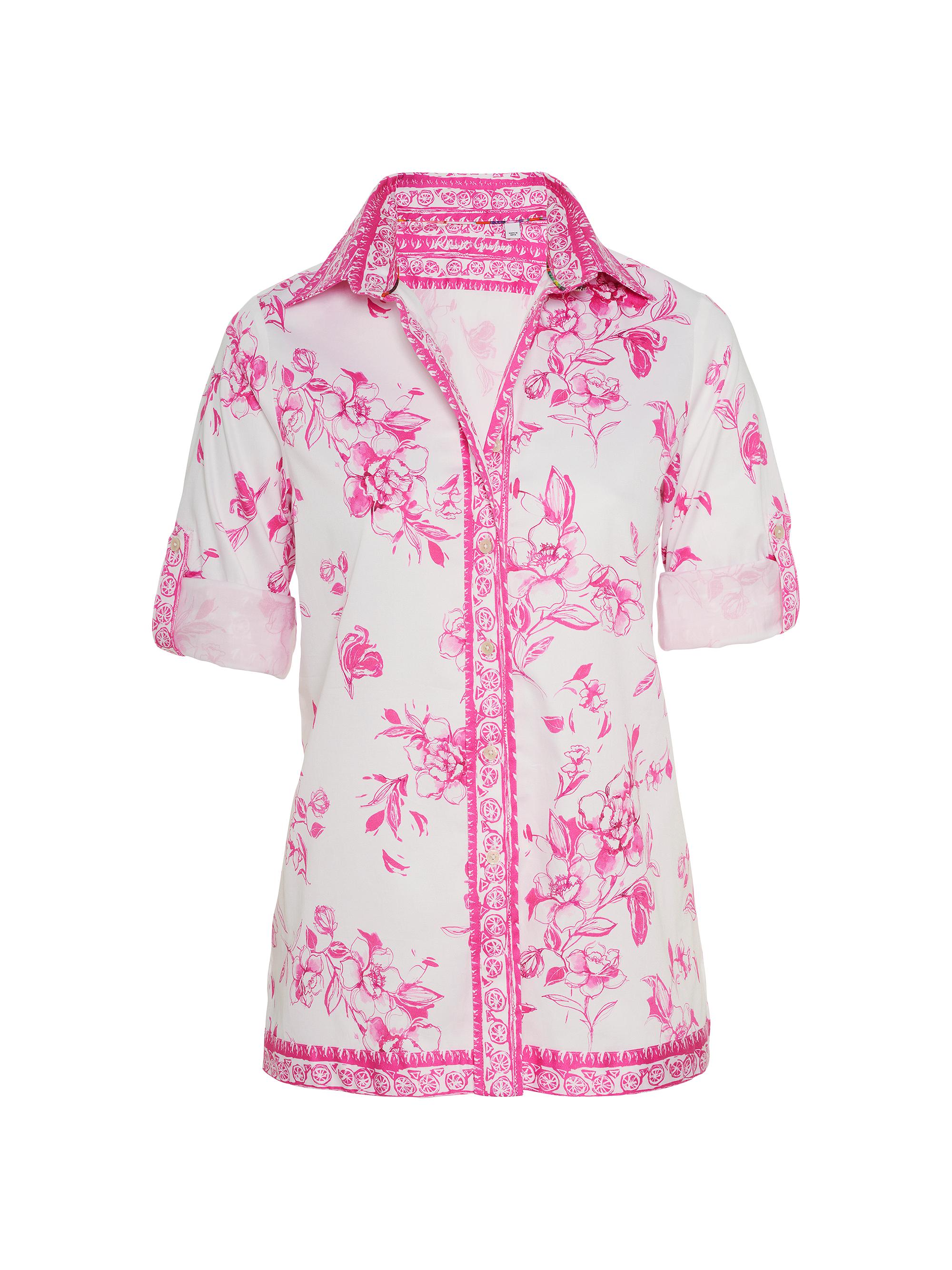 Robert Graham Women's Hadley Floral Stretch-Cotton Shirt - Pink