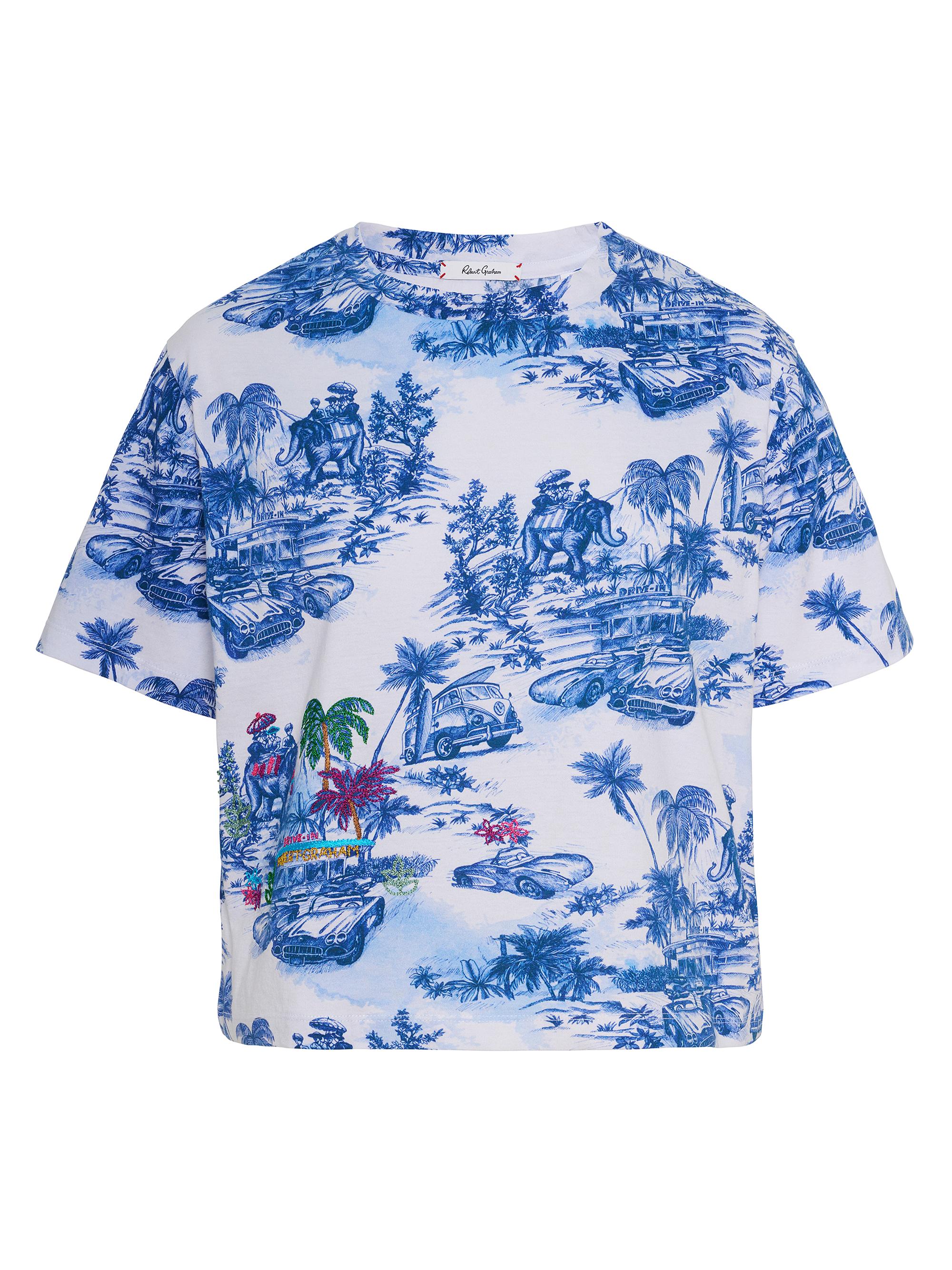 Robert Graham Women's Toile De Joy Cotton T-Shirt - Blue