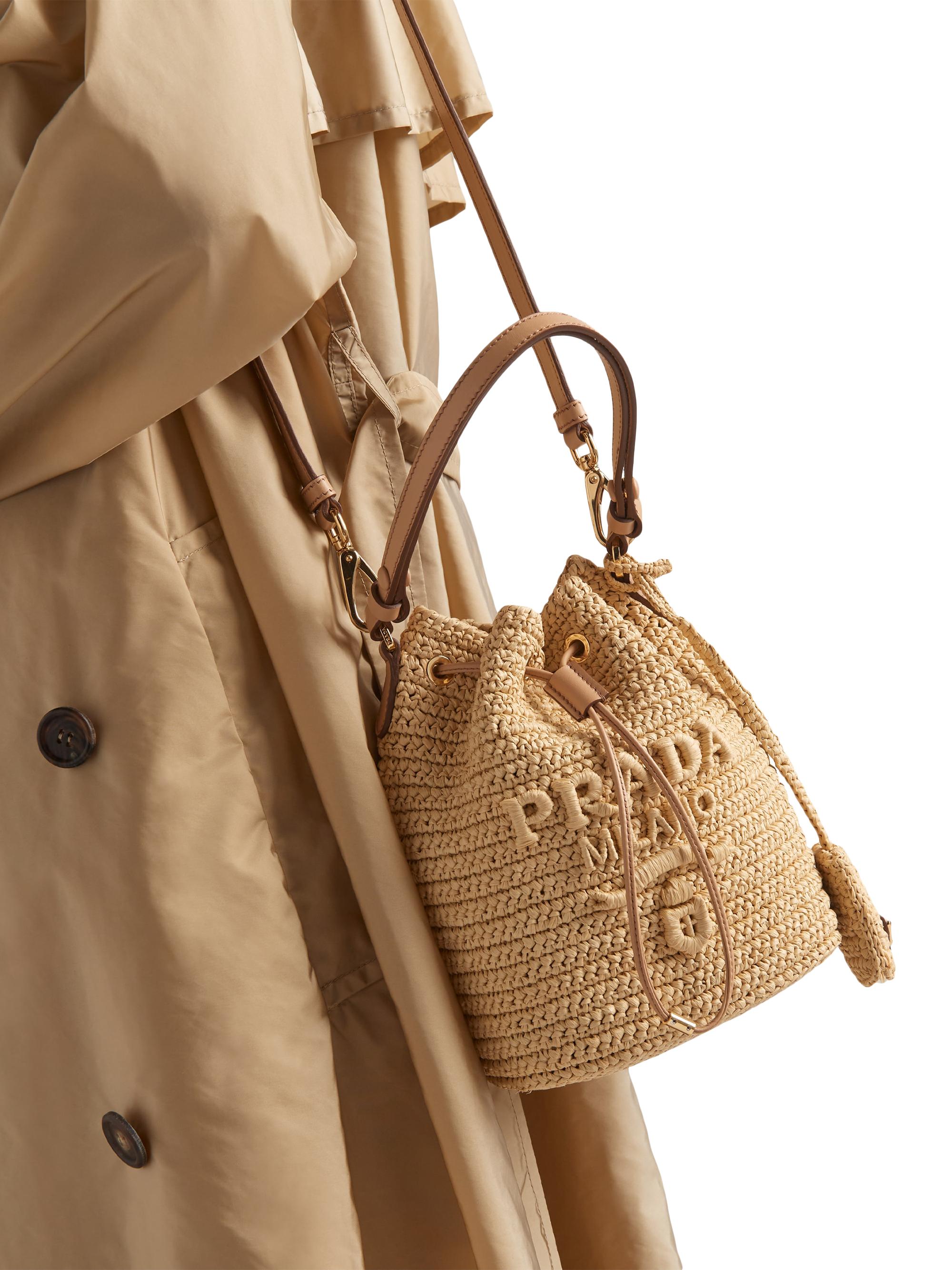 Prada Crochet and Leather Mini-Bucket Bag | Saks Fifth Avenue