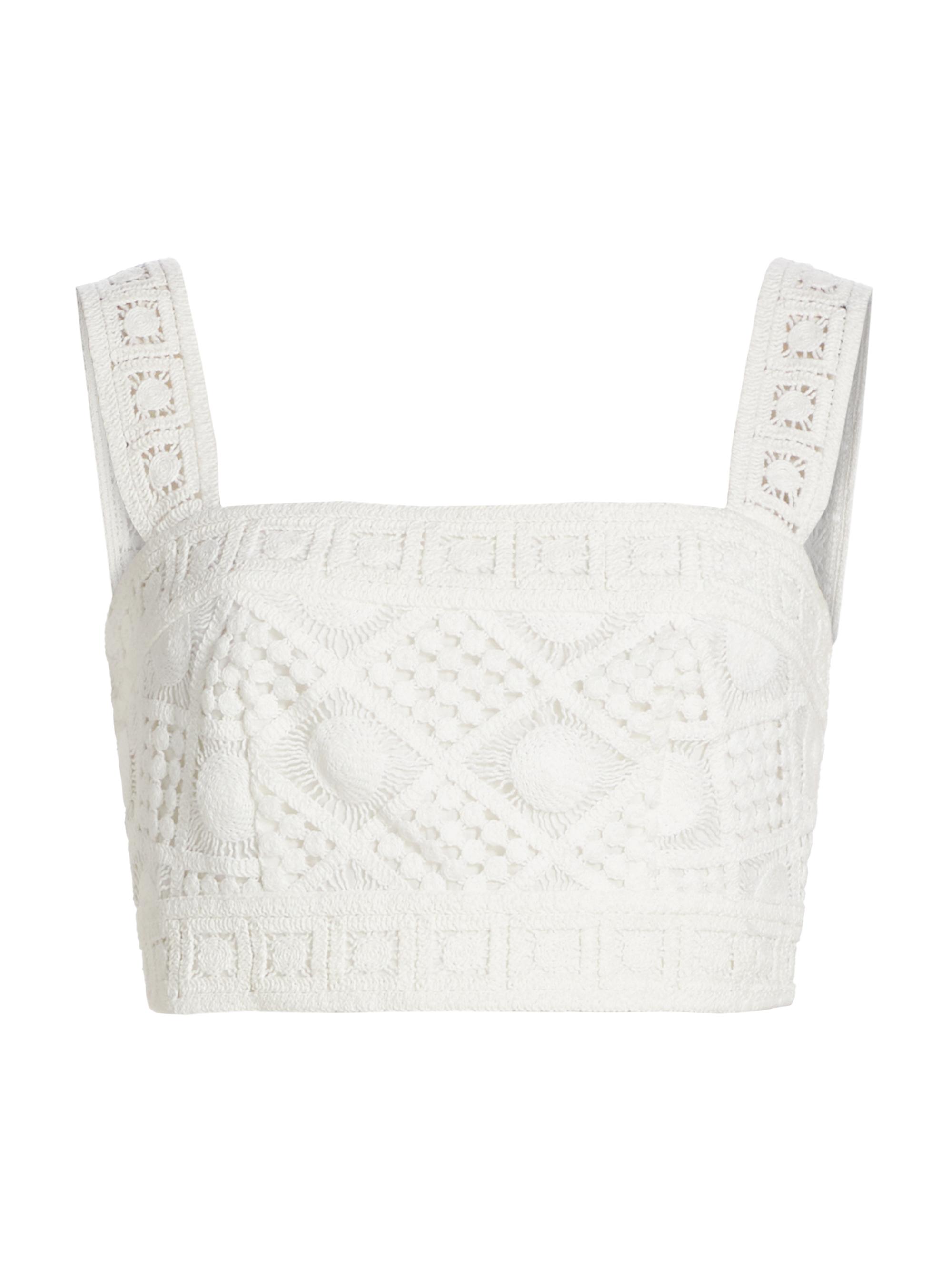 Milly Diamond Crochet Crop Top | Saks Fifth Avenue