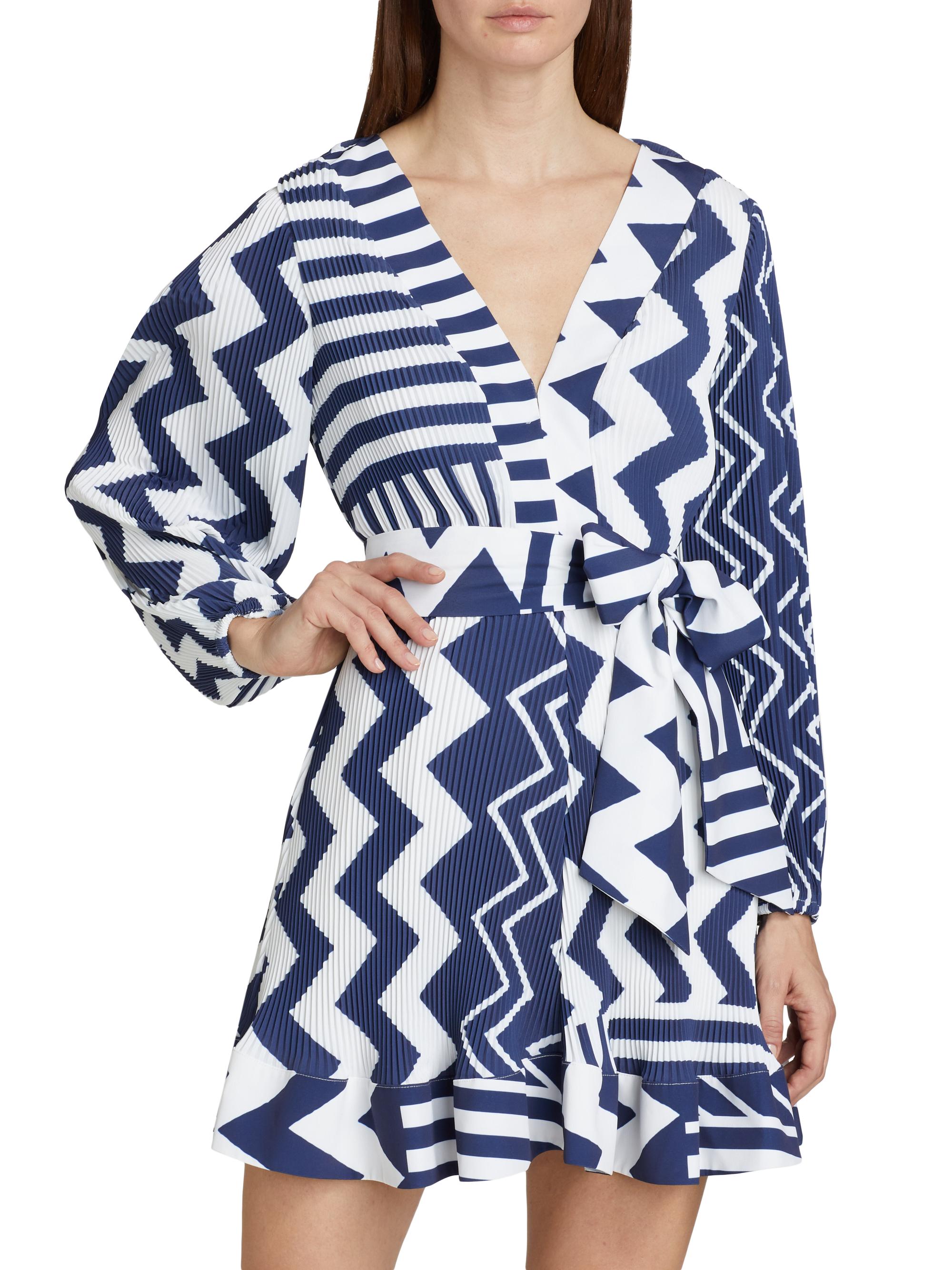 chevron pleated dress eloges Chevron Short Sleeve Pleated Dress | 2 Colors