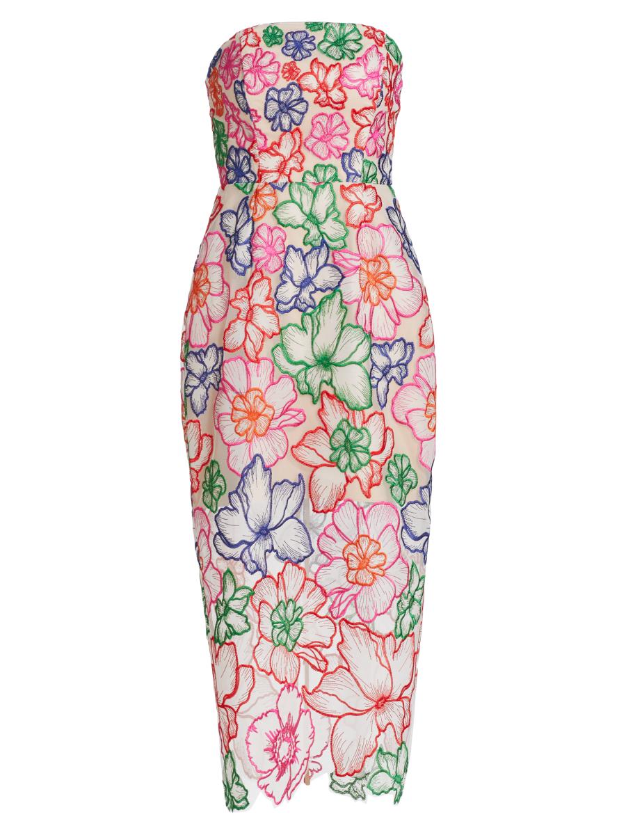 Flower Embroidery Halterneck Dres ミストレアス Flower Embroidery Halterneck Dress - MISTREASS