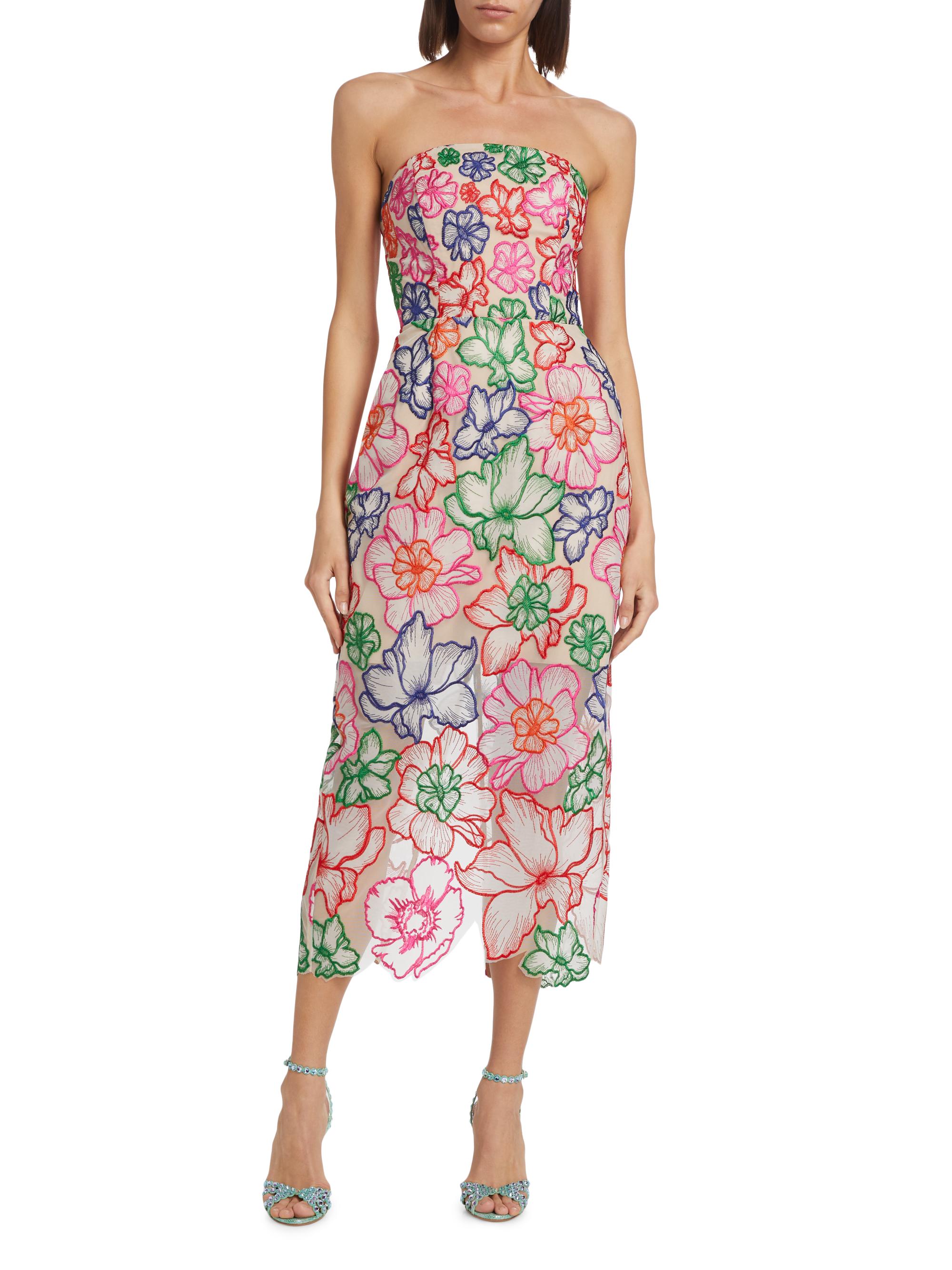 Milly Cascading Floral Embroidered Dress | Saks Fifth Avenue