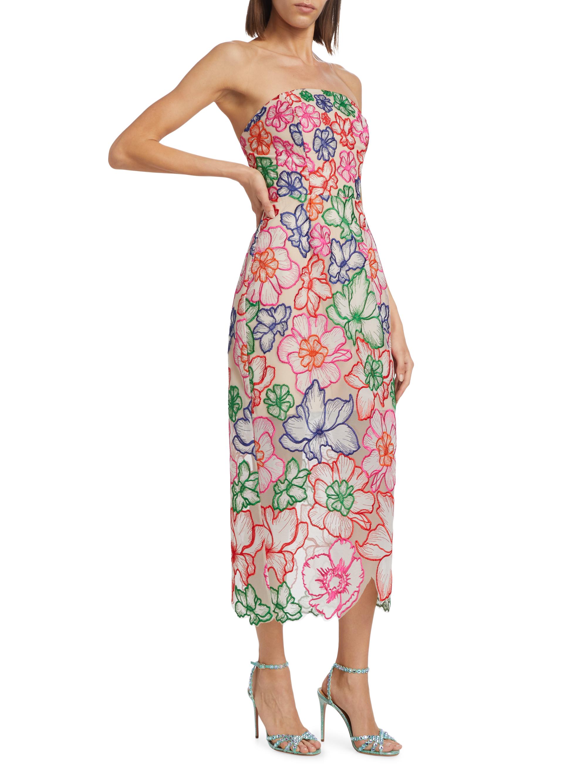 Milly Cascading Floral Embroidered Dress | Saks Fifth Avenue