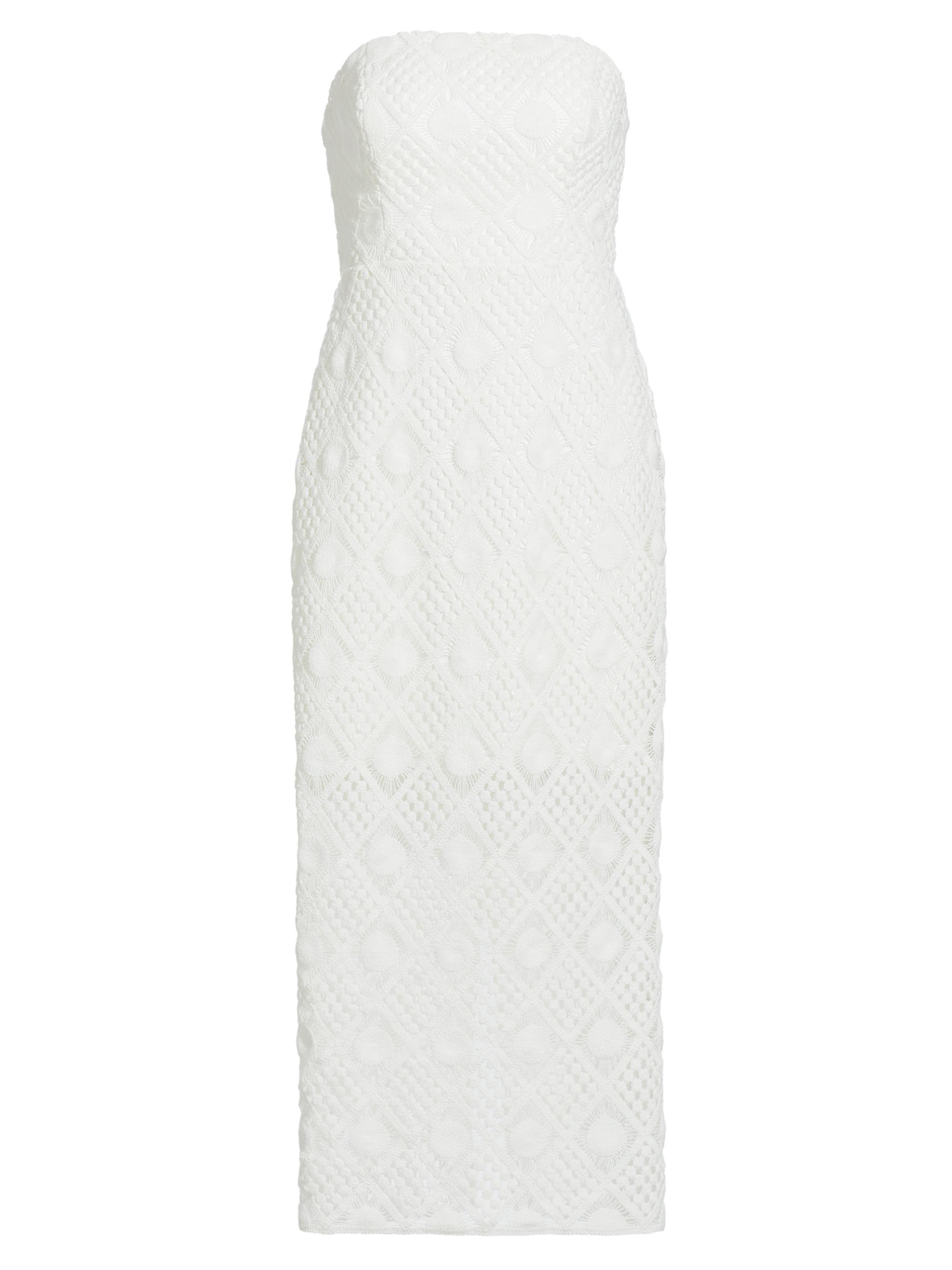 Milly Women's Diamond Crochet Strapless Dress - White
