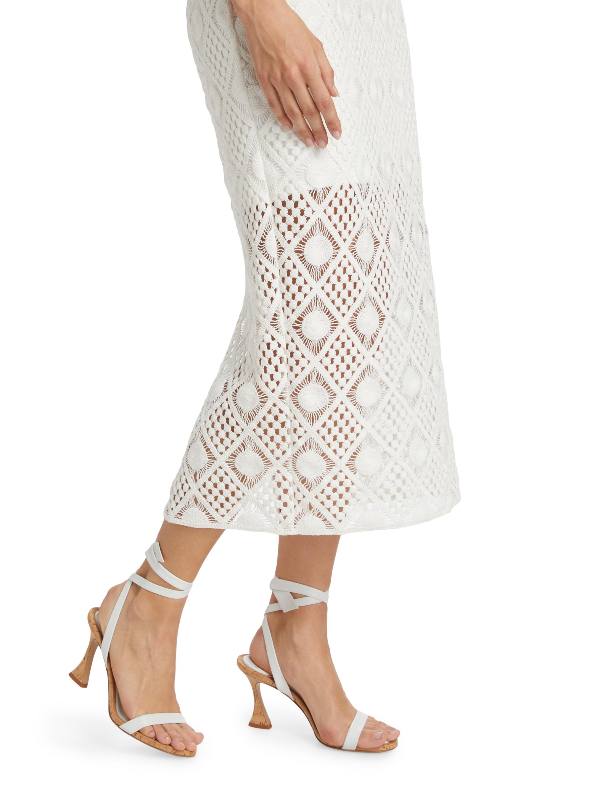 milly crochet dress Crochet Midi Cover-Up Dress in Pink