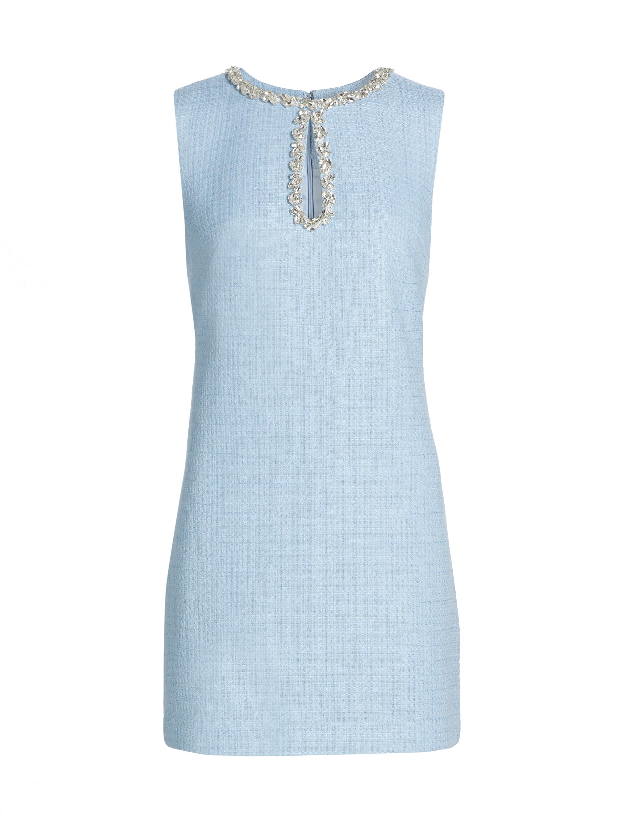 Milly Women's Eden Bouclé Keyhole Sheath Dress - Ice Blue