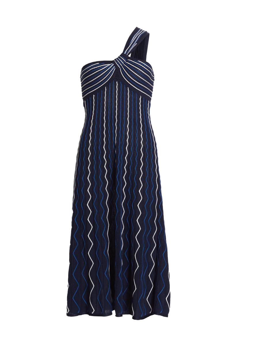 Shop Milly Zig-Zag One-Shoulder Knit Midi-Dress | Saks Fifth Shop Milly Zig-Zag One-Shoulder Knit Midi-Dress | Saks Fifth