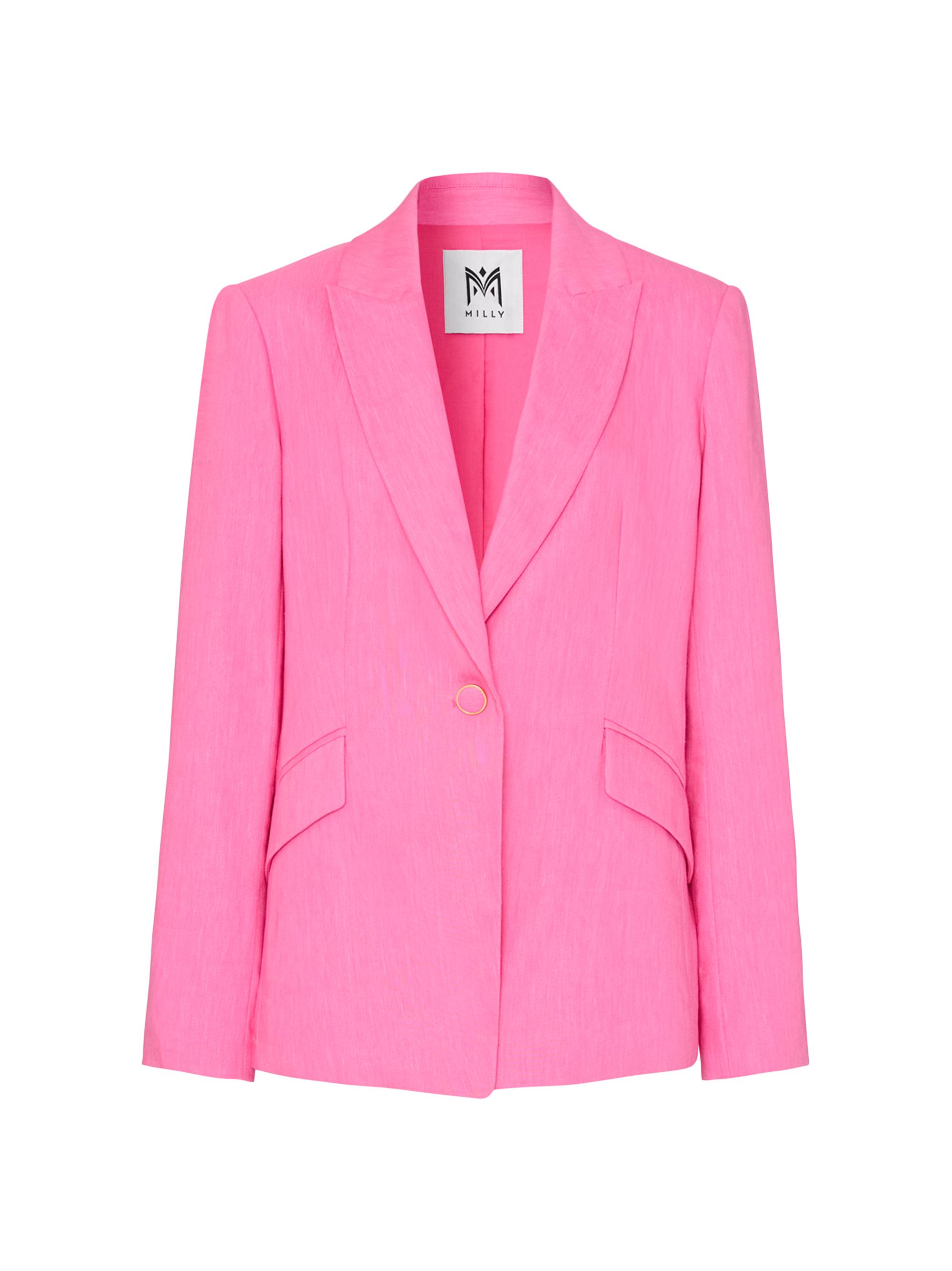 Milly Women's Christelle Linen-Blend Blazer - Pink