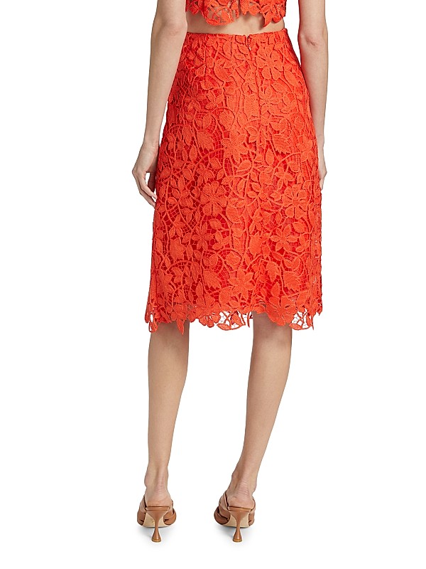 Shop Milly Carreen Floral Lace Slit Skirt | Saks Fifth Avenue Shop Milly Carreen Floral Lace Slit Skirt | Saks Fifth Avenue