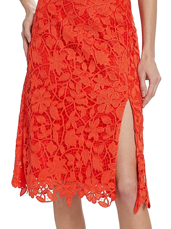 Shop Milly Carreen Floral Lace Slit Skirt | Saks Fifth Avenue Shop Milly Carreen Floral Lace Slit Skirt | Saks Fifth Avenue