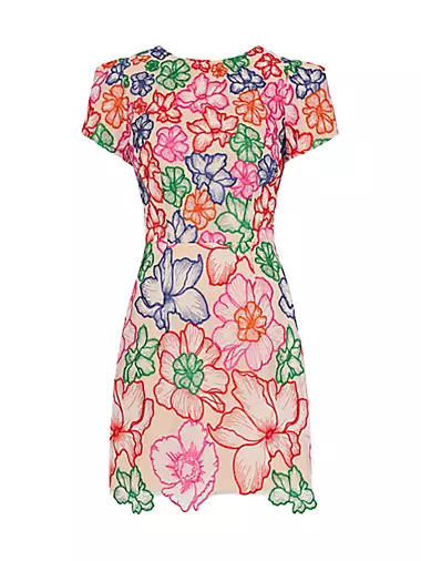 Kyla Floral-Embroidered Minidress
