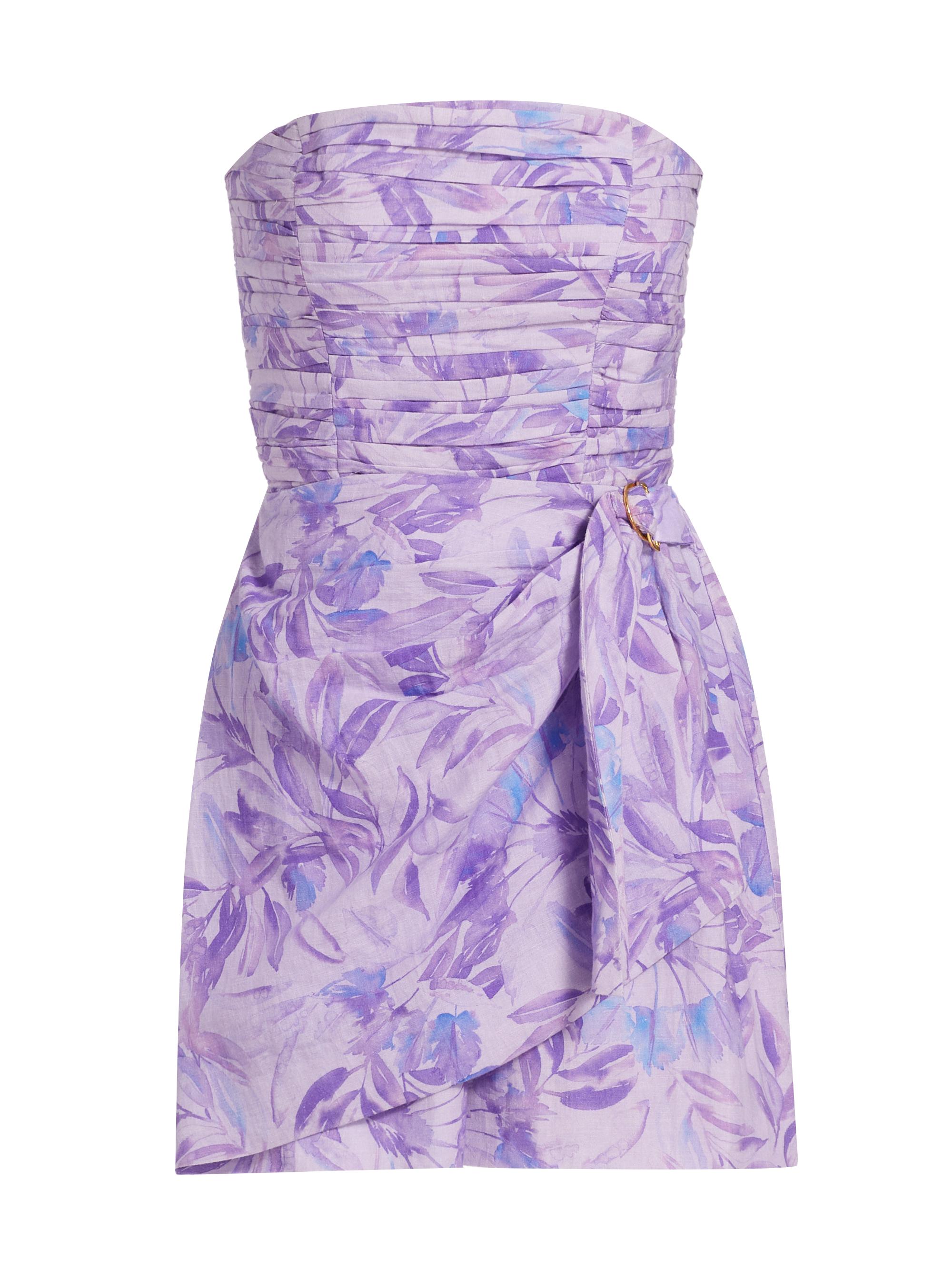 Amur Women's Oakland Palm Strapless Romper - Lavandula Palms