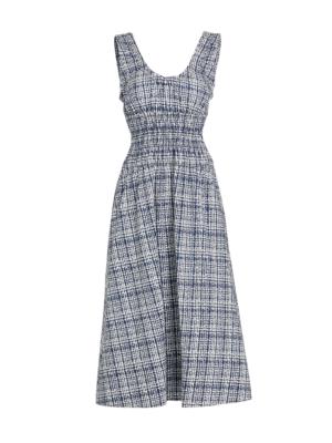 Printed cotton poplin maxi dress