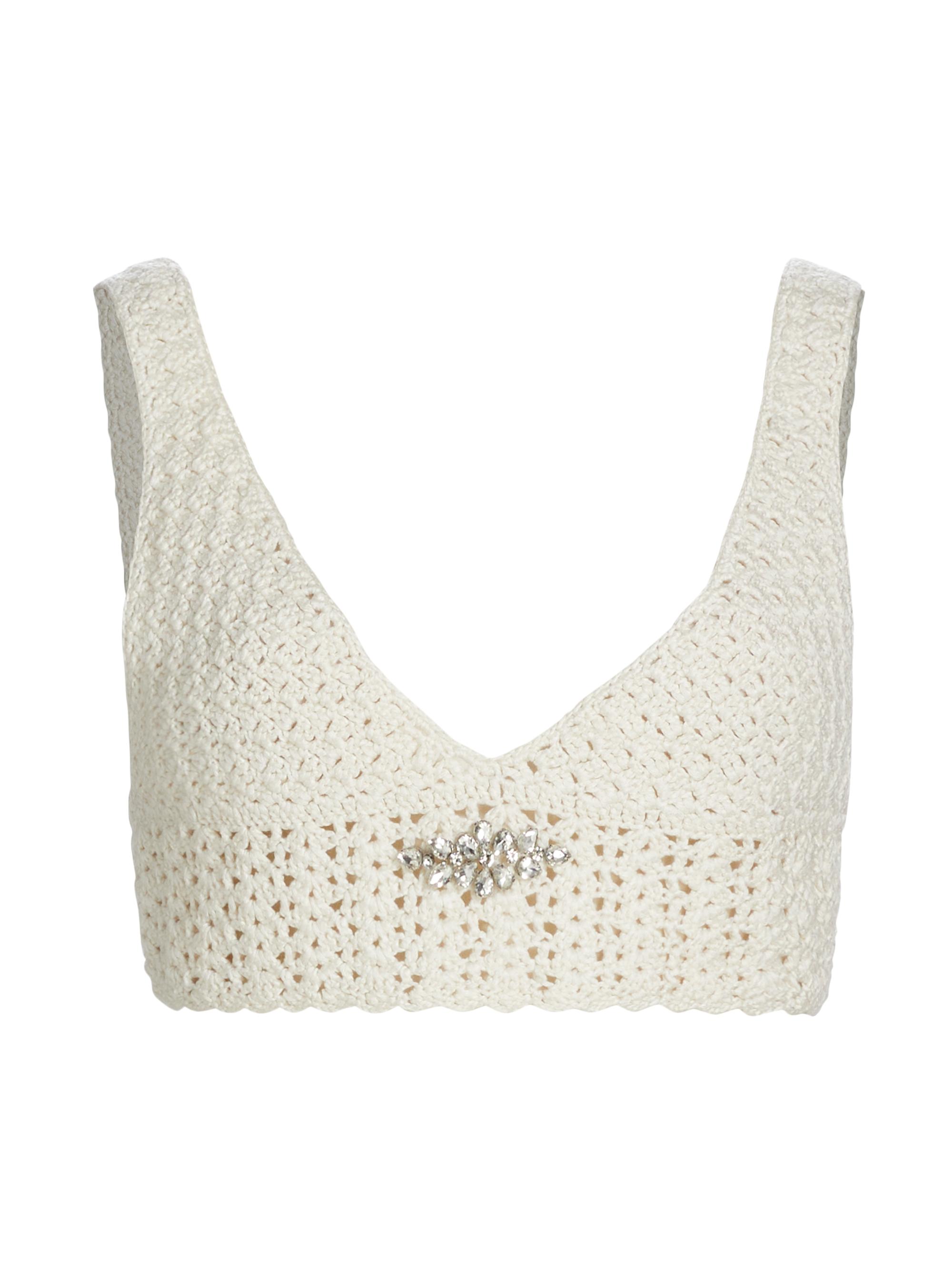Generation Love Women's Lia Crystal-Embellished Crochet Bralette - Natural