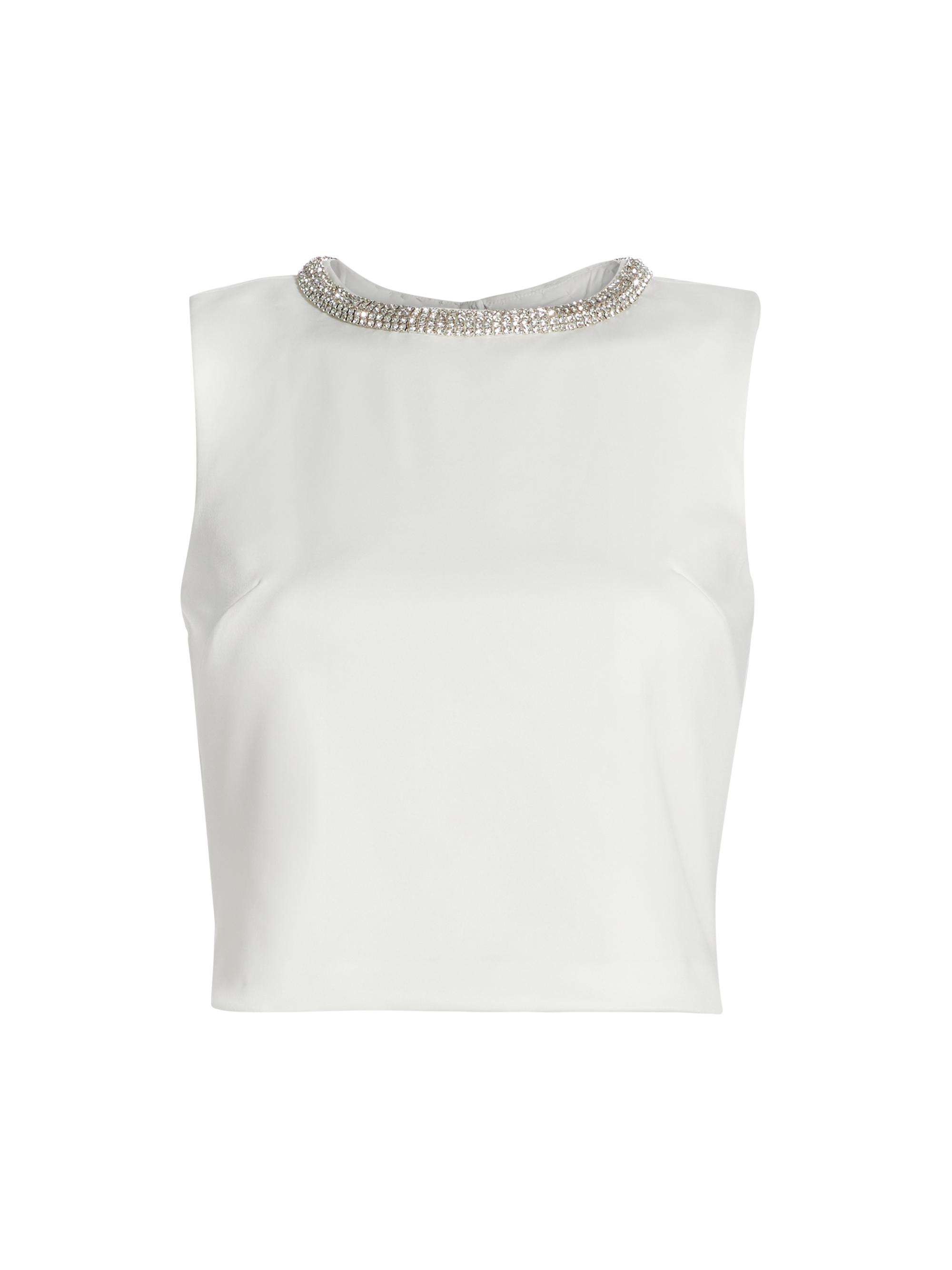 Generation Love Women's Nia Embellished Crop Top - White