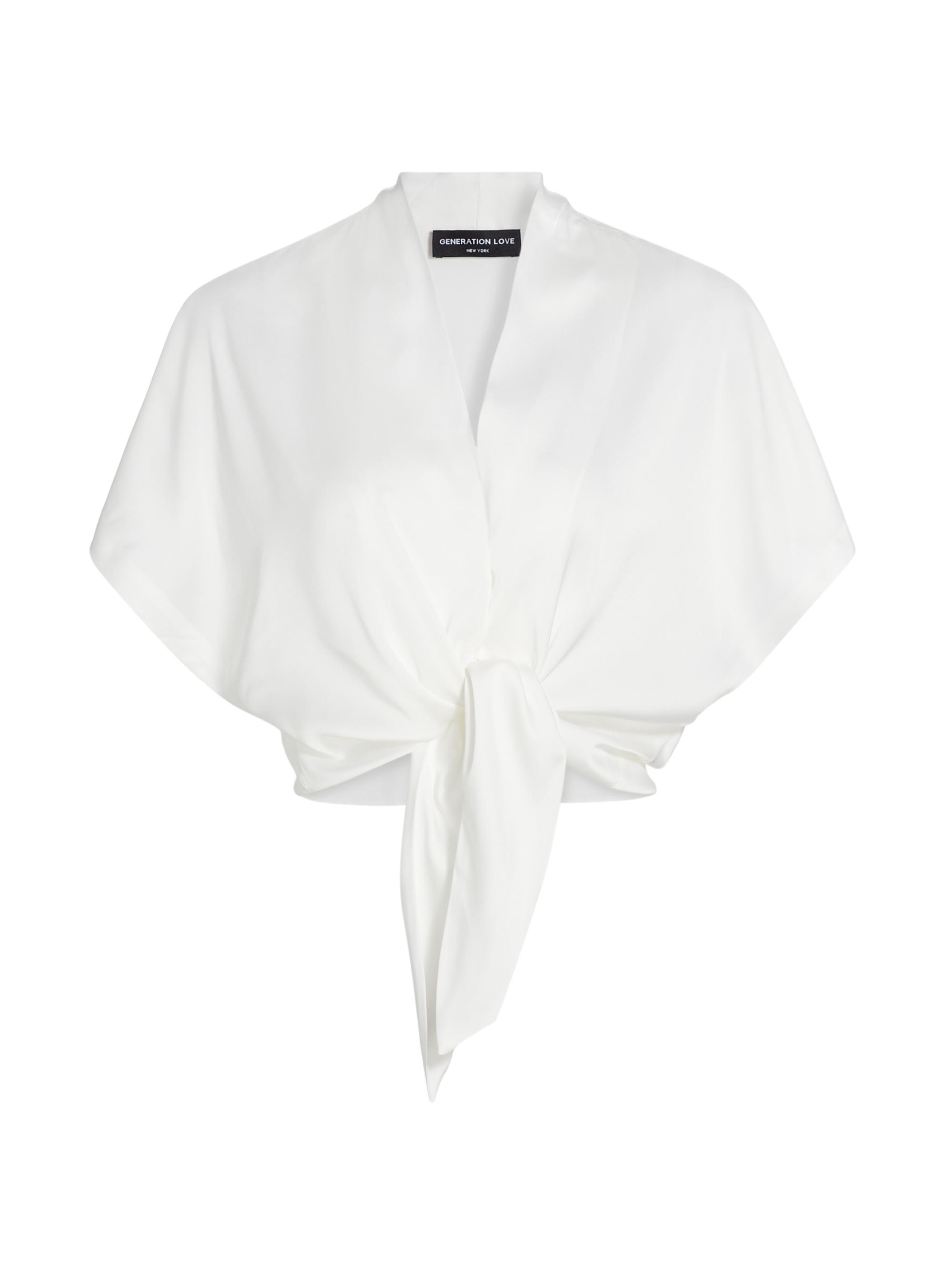 Generation Love Women's Caro Tie-Front Blouse - White