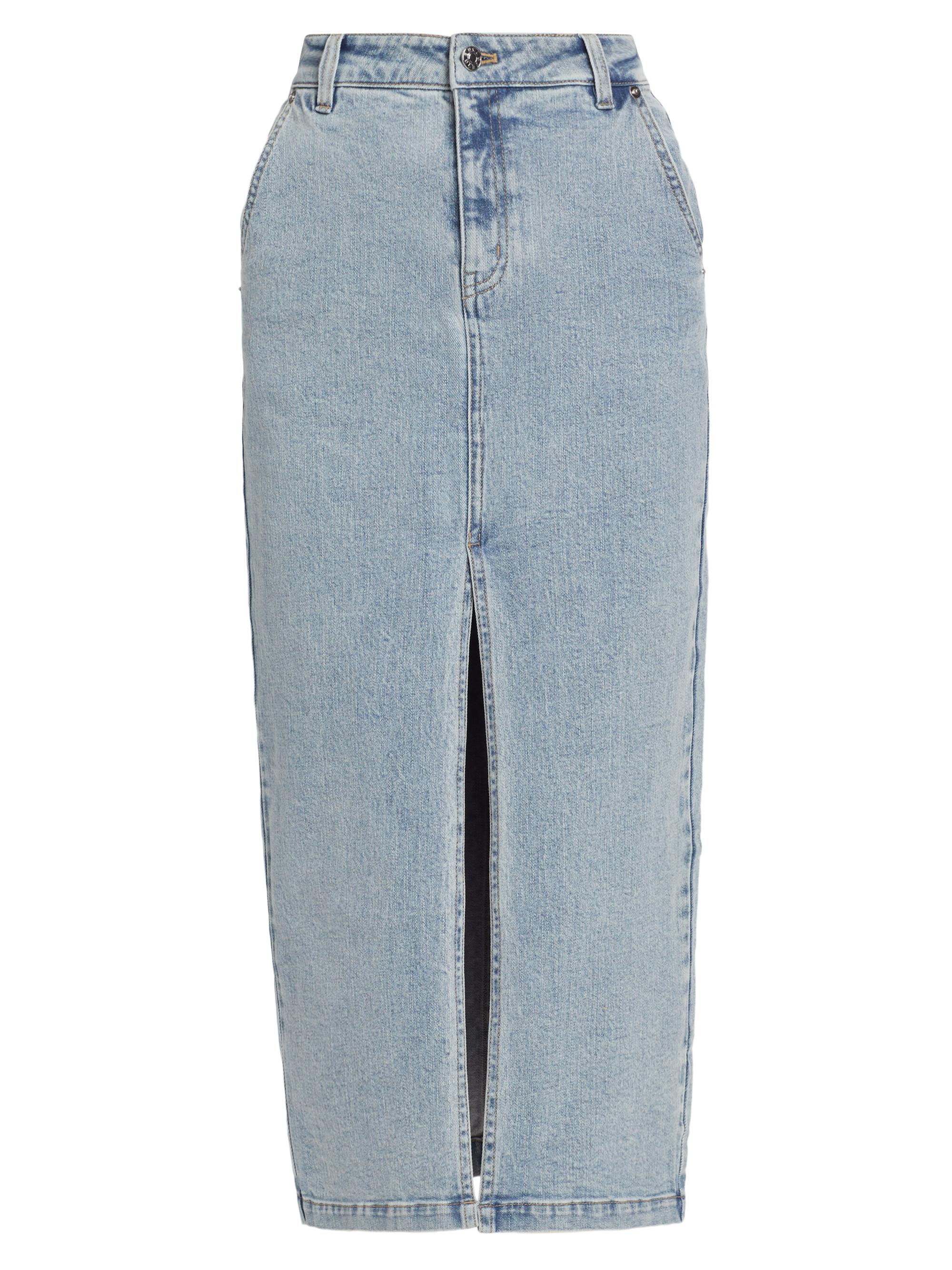 Generation Love Women's Medina Denim Midi-Skirt - Light Blue