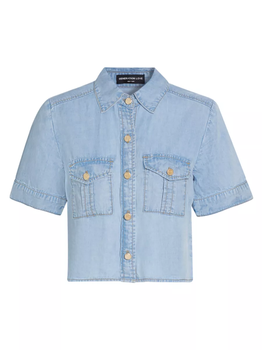 新春セール‼️Jieda snap button denim shirt L/s